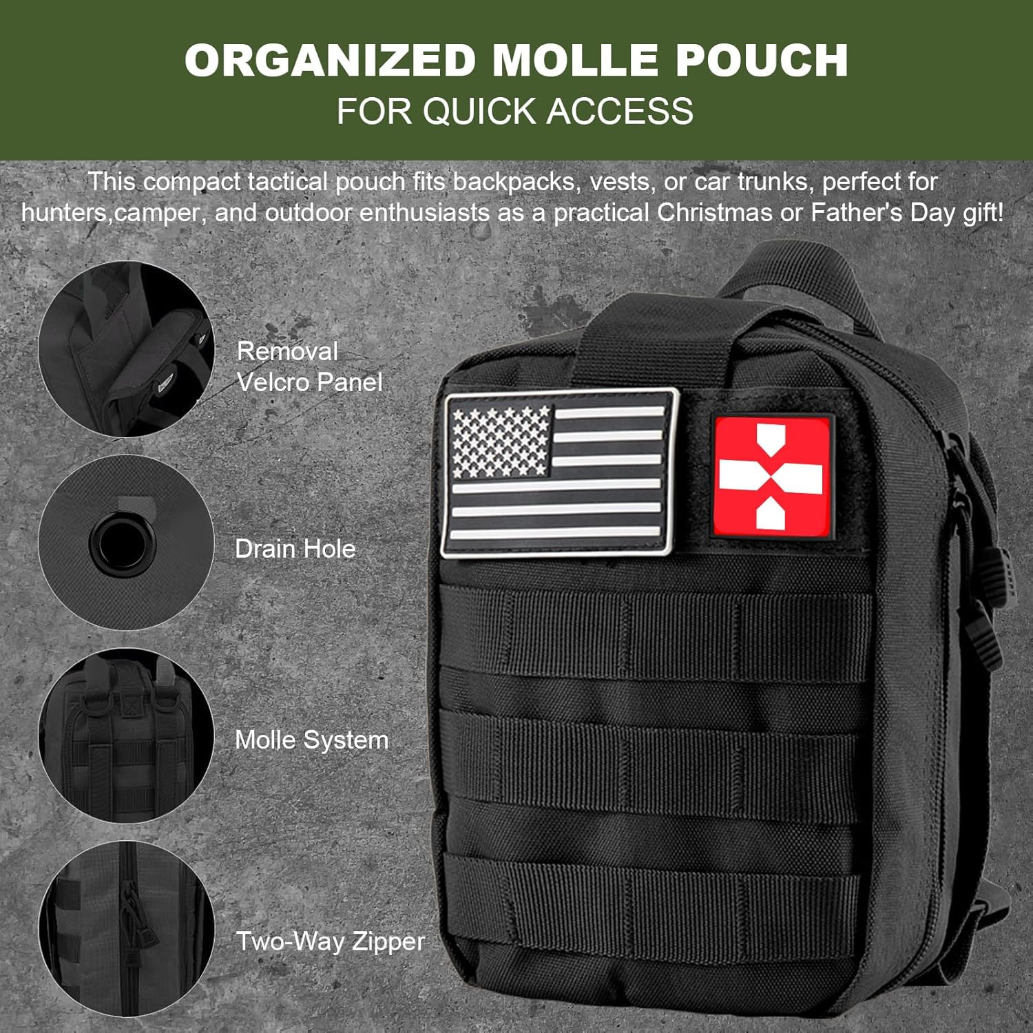 Emergency Survival First Aid Kit Tactical Camping Car Bug Out Bag Gear