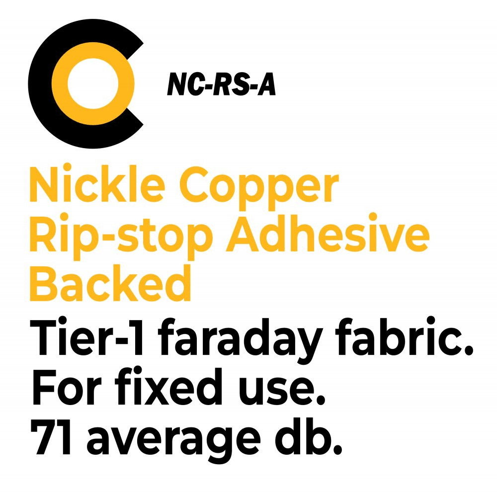 Faraday Cyber NC-RS-A Adhesive EMF RF Shielding Nickel Copper 50″x1′