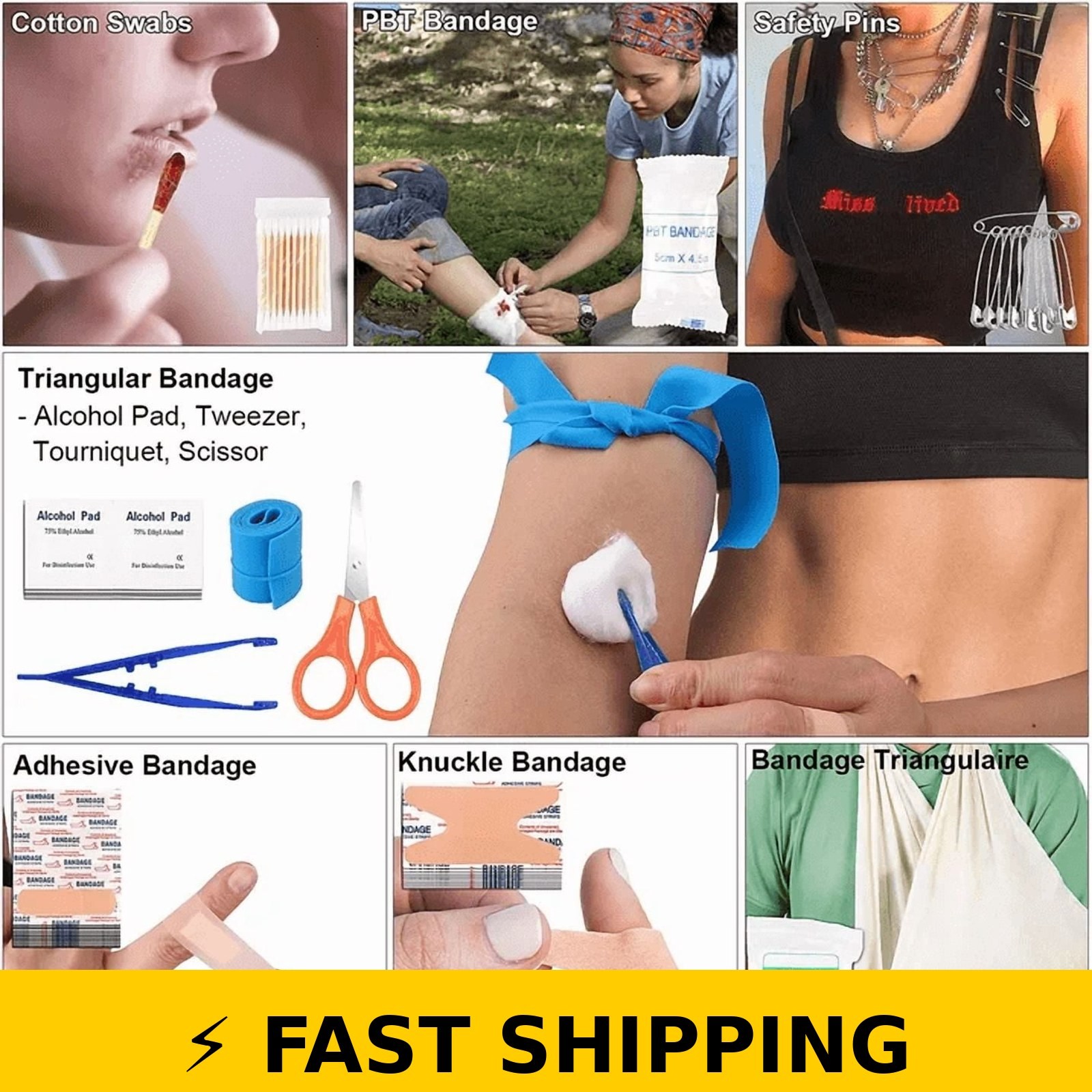 TEIPUERY 57 Pcs Survival Kit for Camping, Hiking, Outdoor Emergency