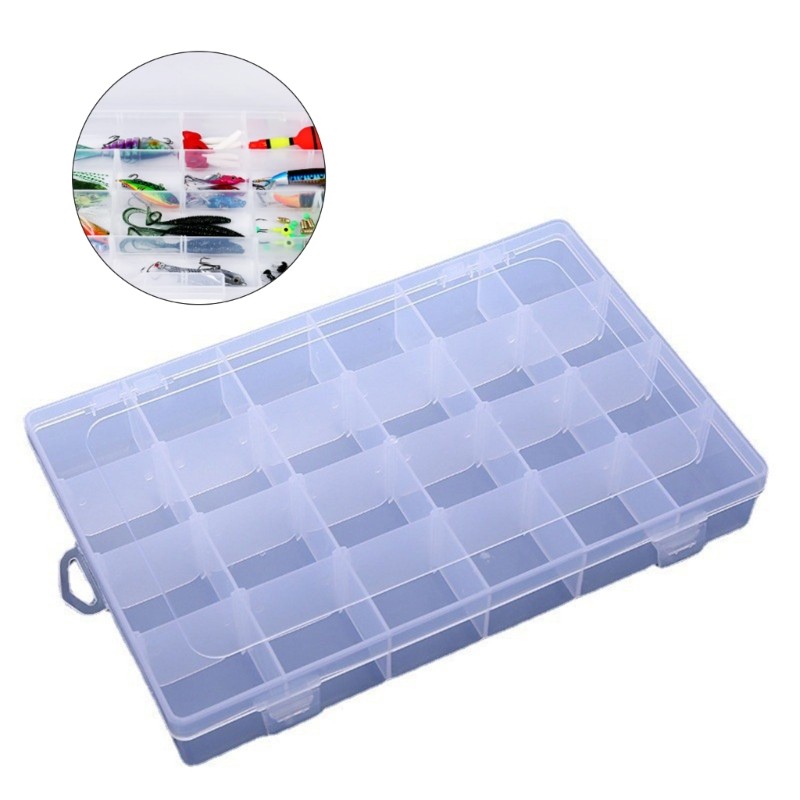 Lure Hook Organizers Case Waterproofs Plastic Fishing Tackle Box with Dividers