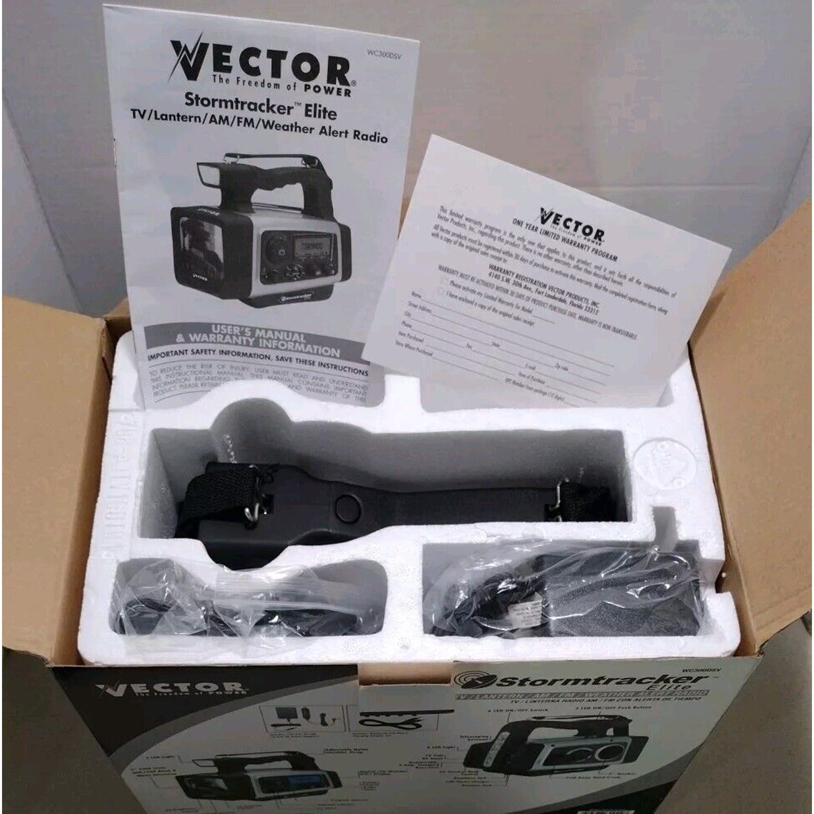Vector Stormtracker Elite WC300DSV TV/Lantern/AM/FM/ Weather Alert Radio – NIB!!