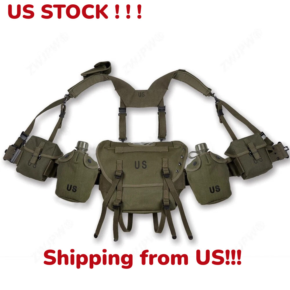 US Stock! ! M1956 M1961 M16A1 Military Small Pack Gear Set First Aid Kit Kettles