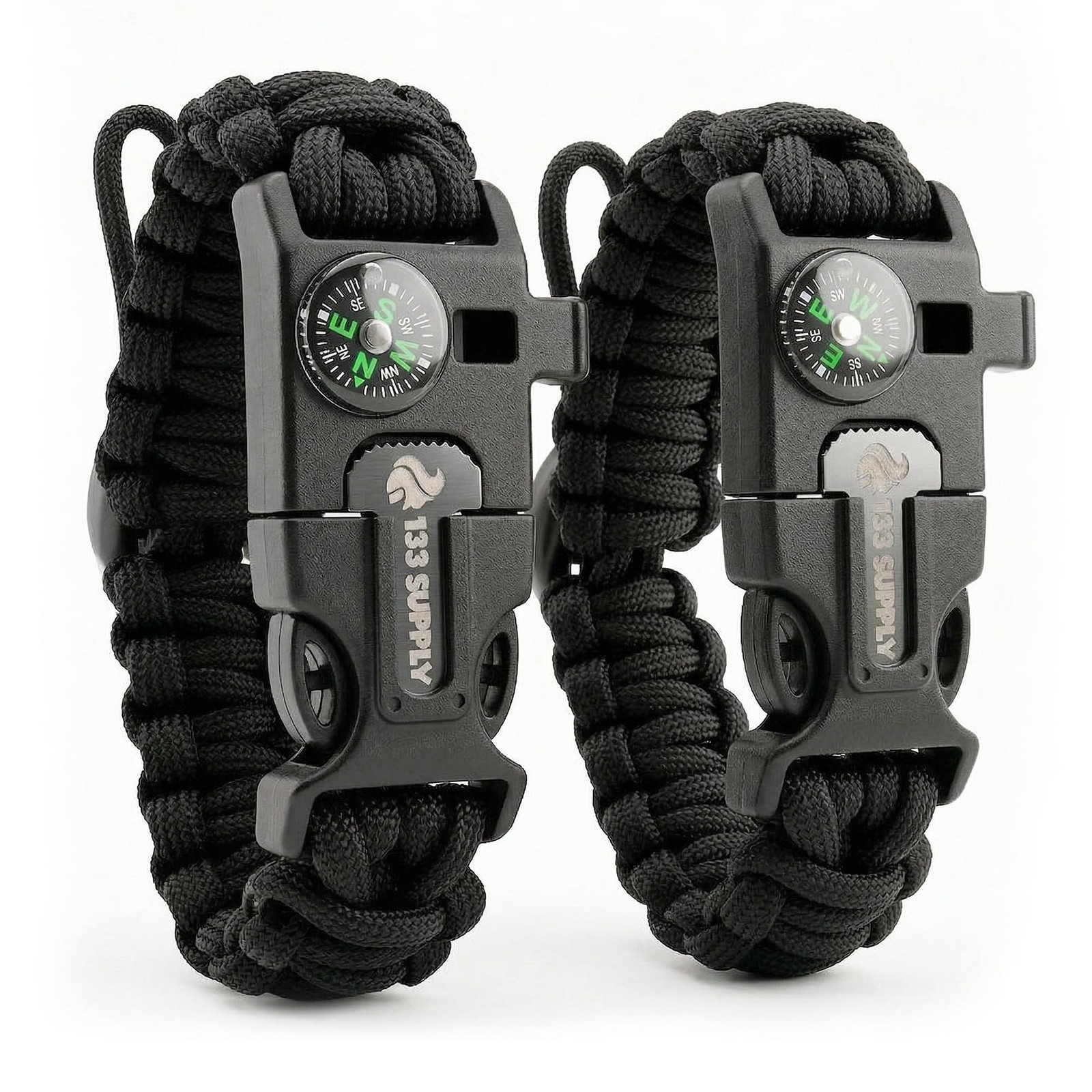 Paracord Bracelet Survival Kit Compass Fire Starter Emergency Whistle Camping Hi