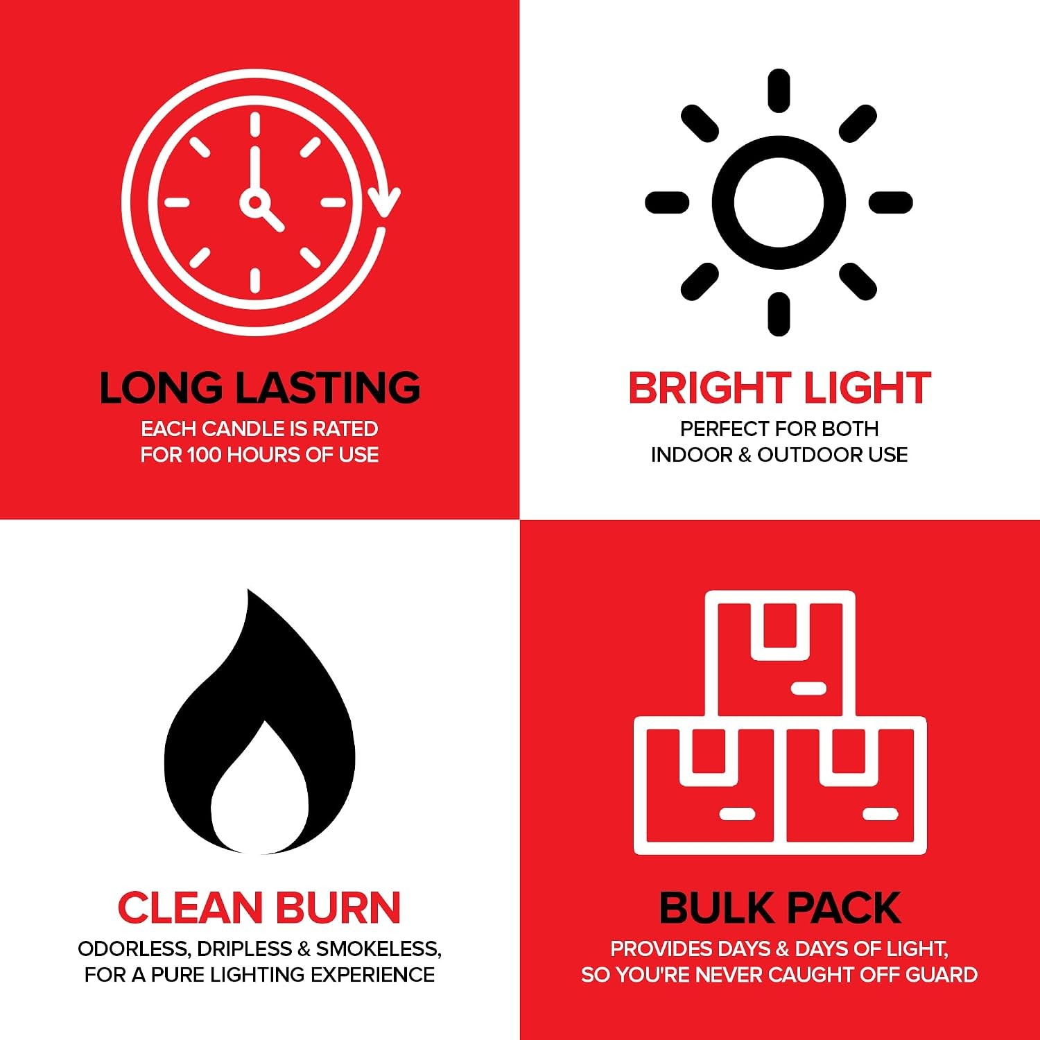 Hour Candles Pack of 12 Long Burning Emergency for Power Outages Storm Preparedn