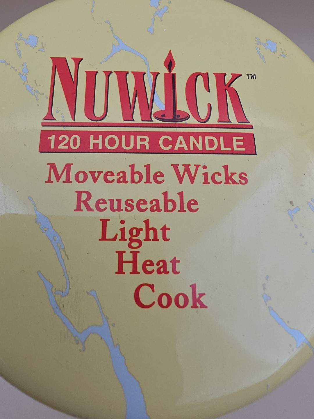 NUWICK 120 Hour Emergency Candle/Moveable Wicks Reusable/Light/Heat/Cook – 14 oz