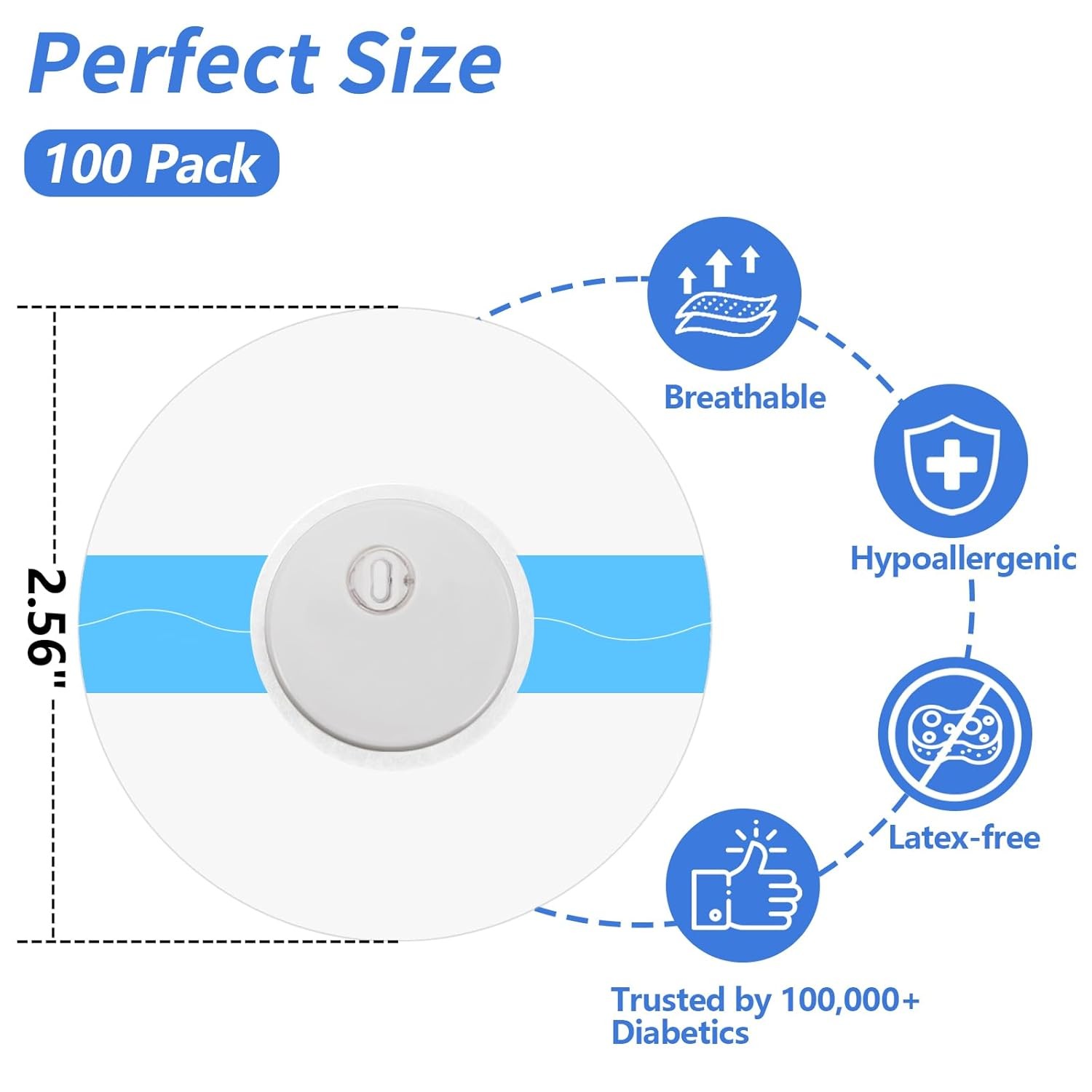 Waterproof Freestyle Sensor Covers for Libre 3 Plus, 100 Pack, Waterproof