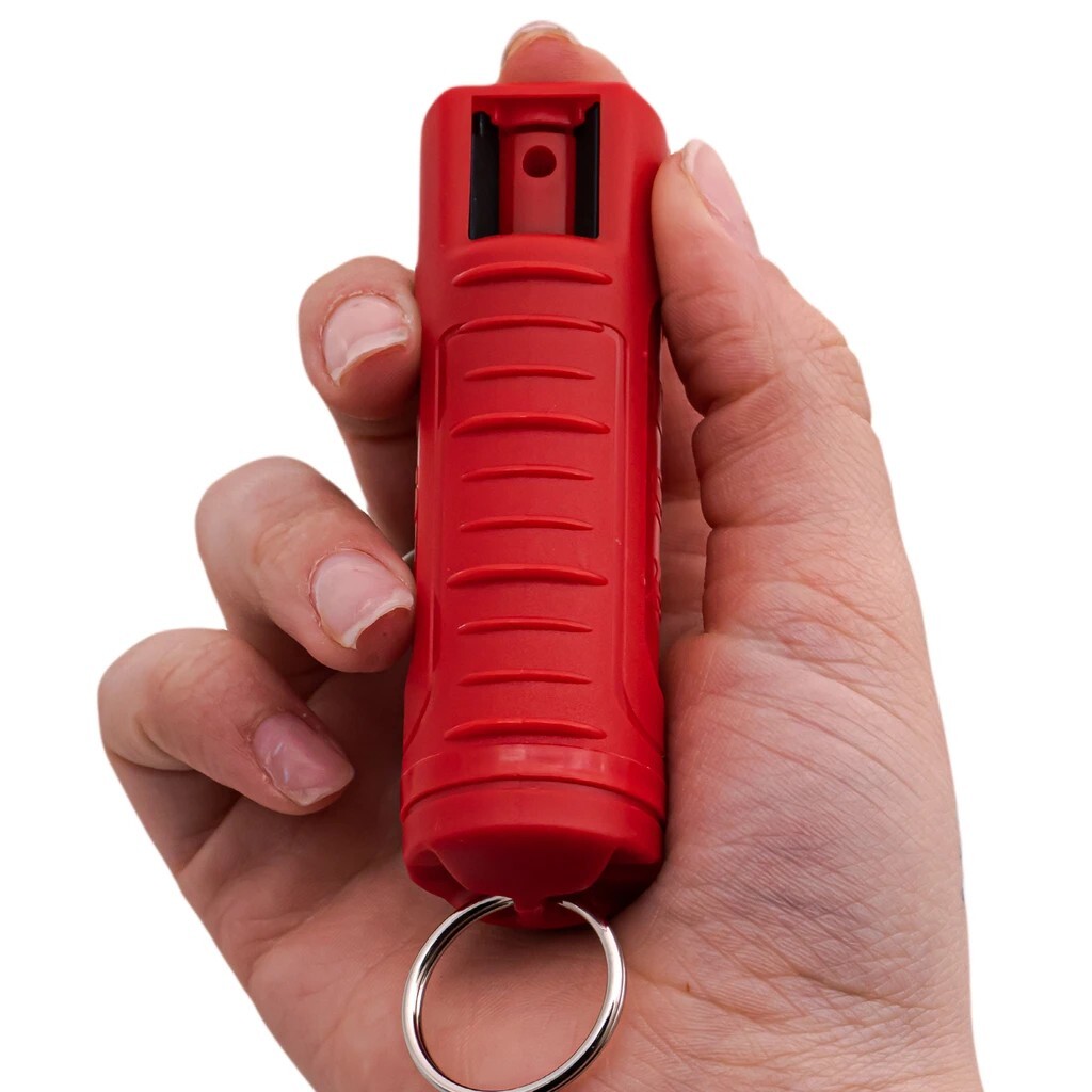 BURN Pepper Spray 1/2oz Keychain Self Defense Safety Lock Molded Red 3 Pack