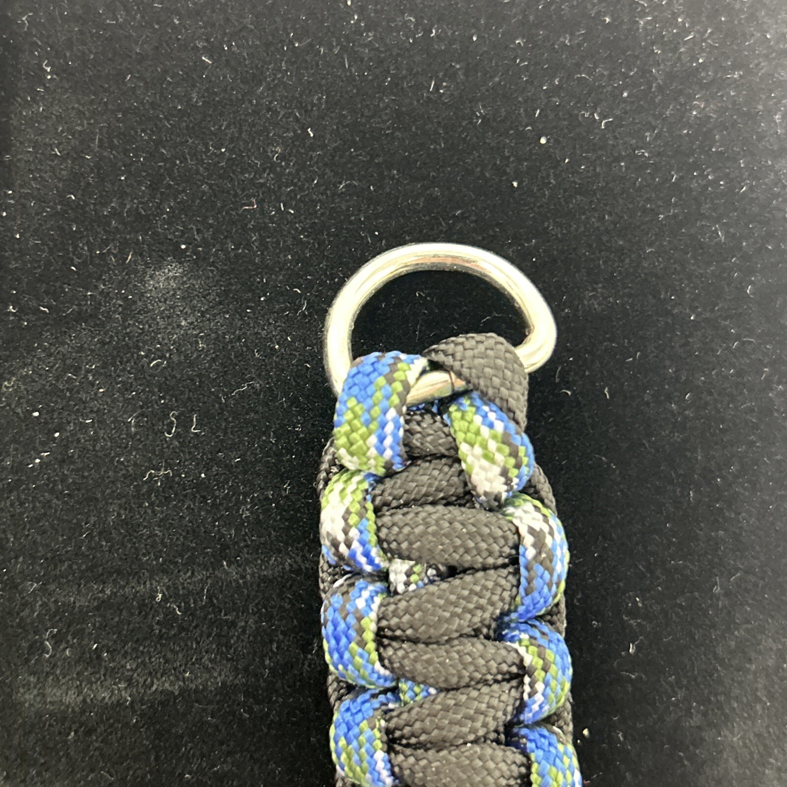 2Pcs Paracord Keychains Braided Paracord Lanyard Keychain Clip Blue Tint & Black