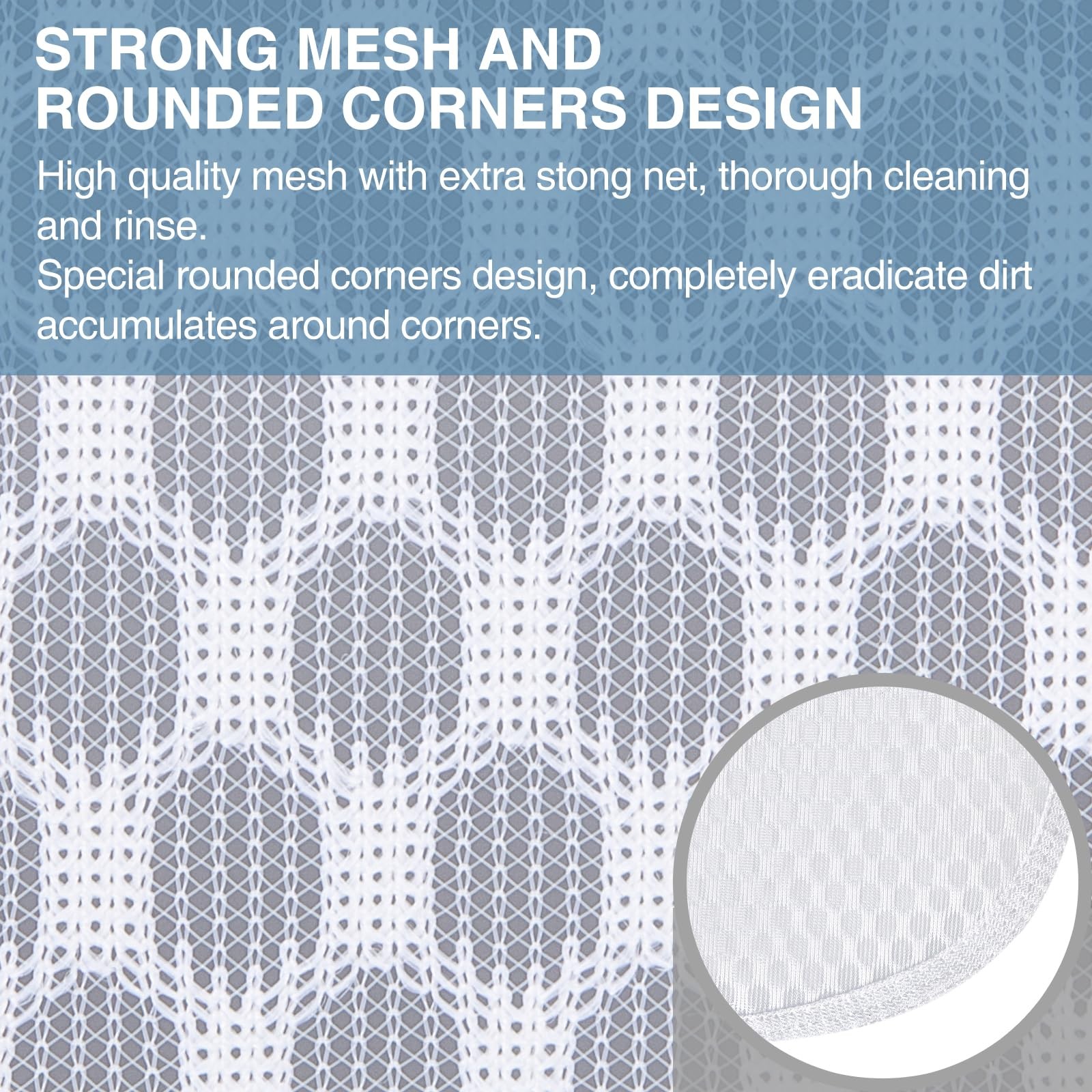 3 pcs Durable Honeycomb Mesh Laundry Bags for 2 Large X 1 Medium, White