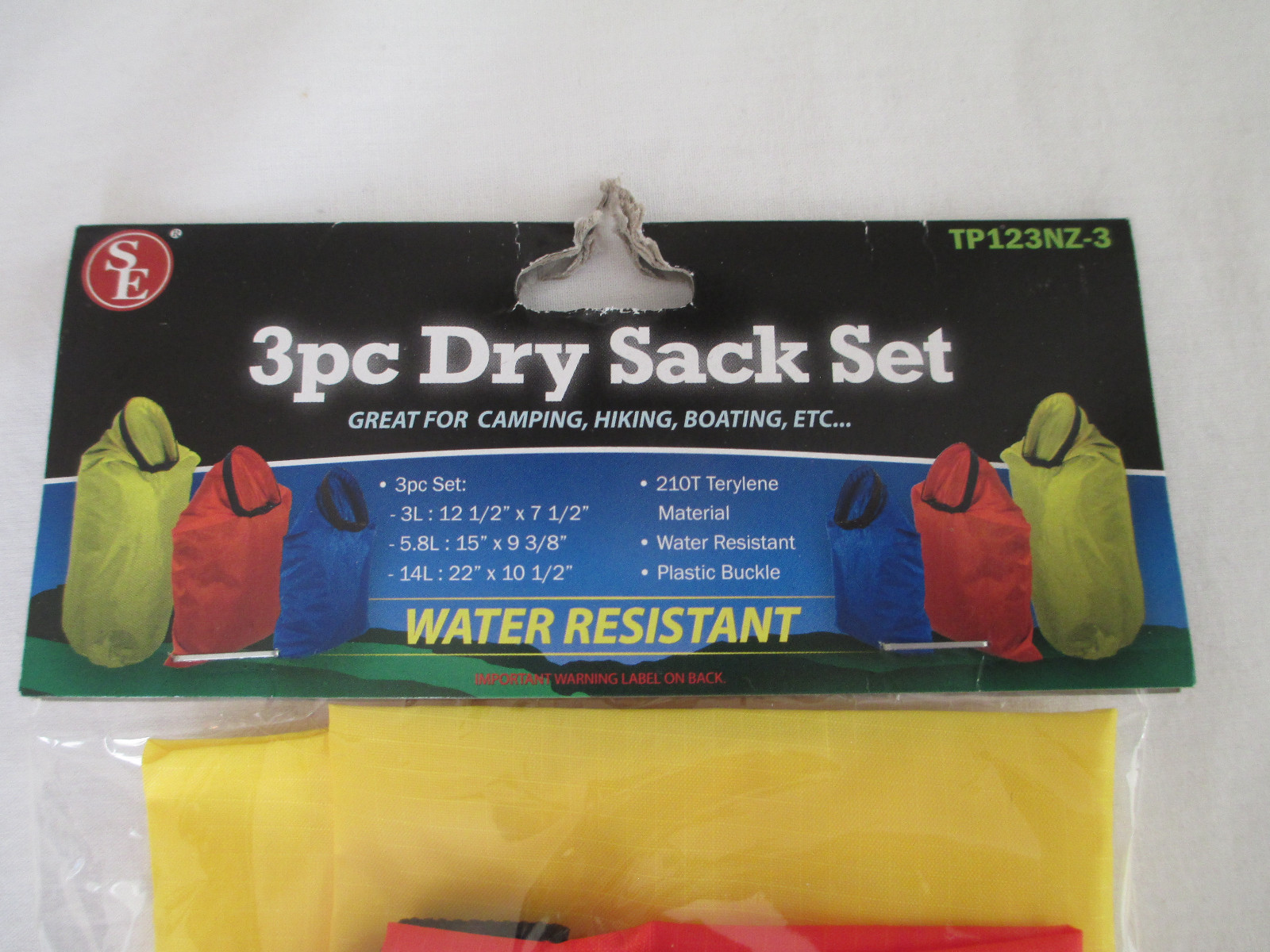 SE 3 PACK DRY SACK – WATER RESISTANT CAMPING / OUTDOOR BAG – 3 SIZES