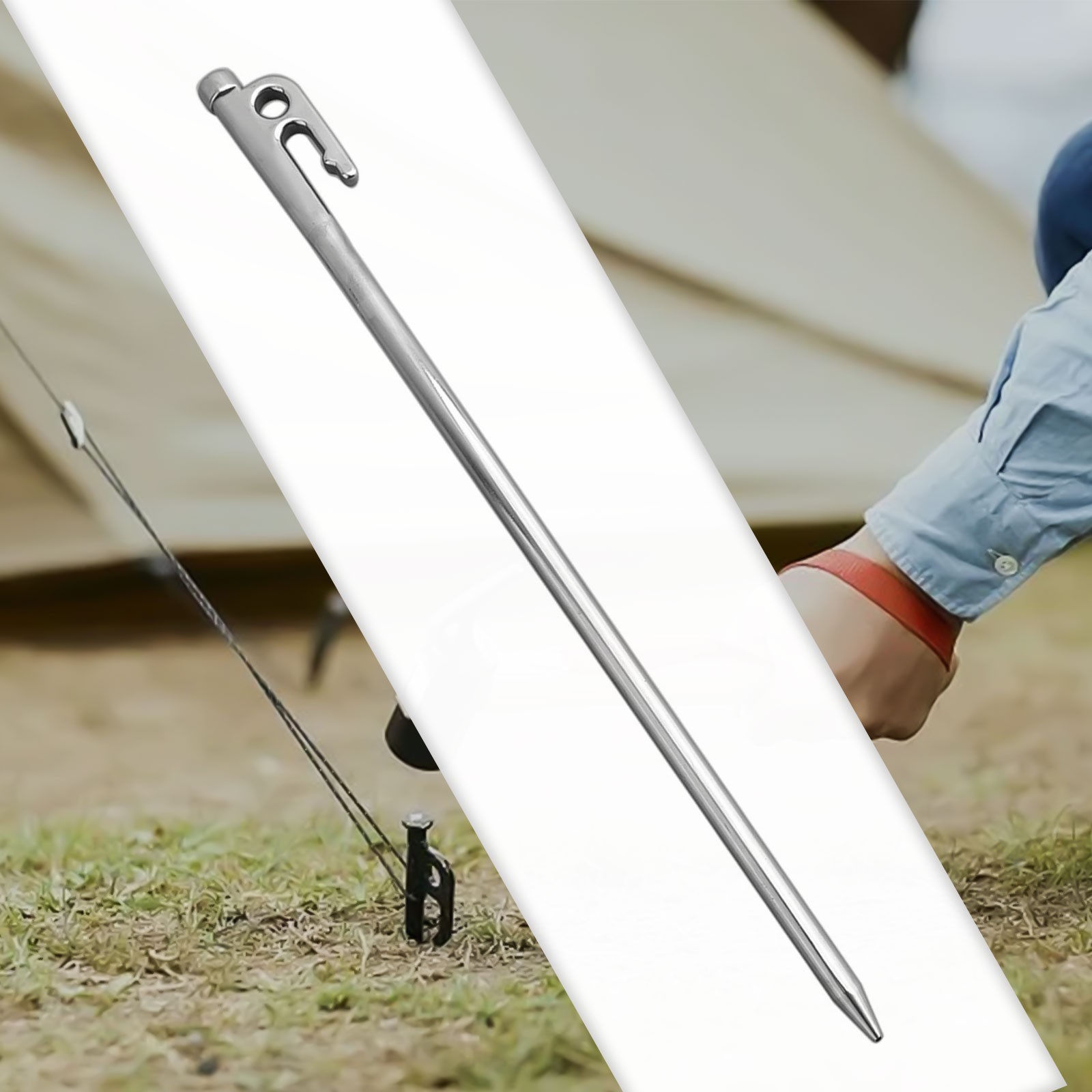 Tent Stake 20-40cm Length 8-10mm Dia Accessories Canopy Outdoor