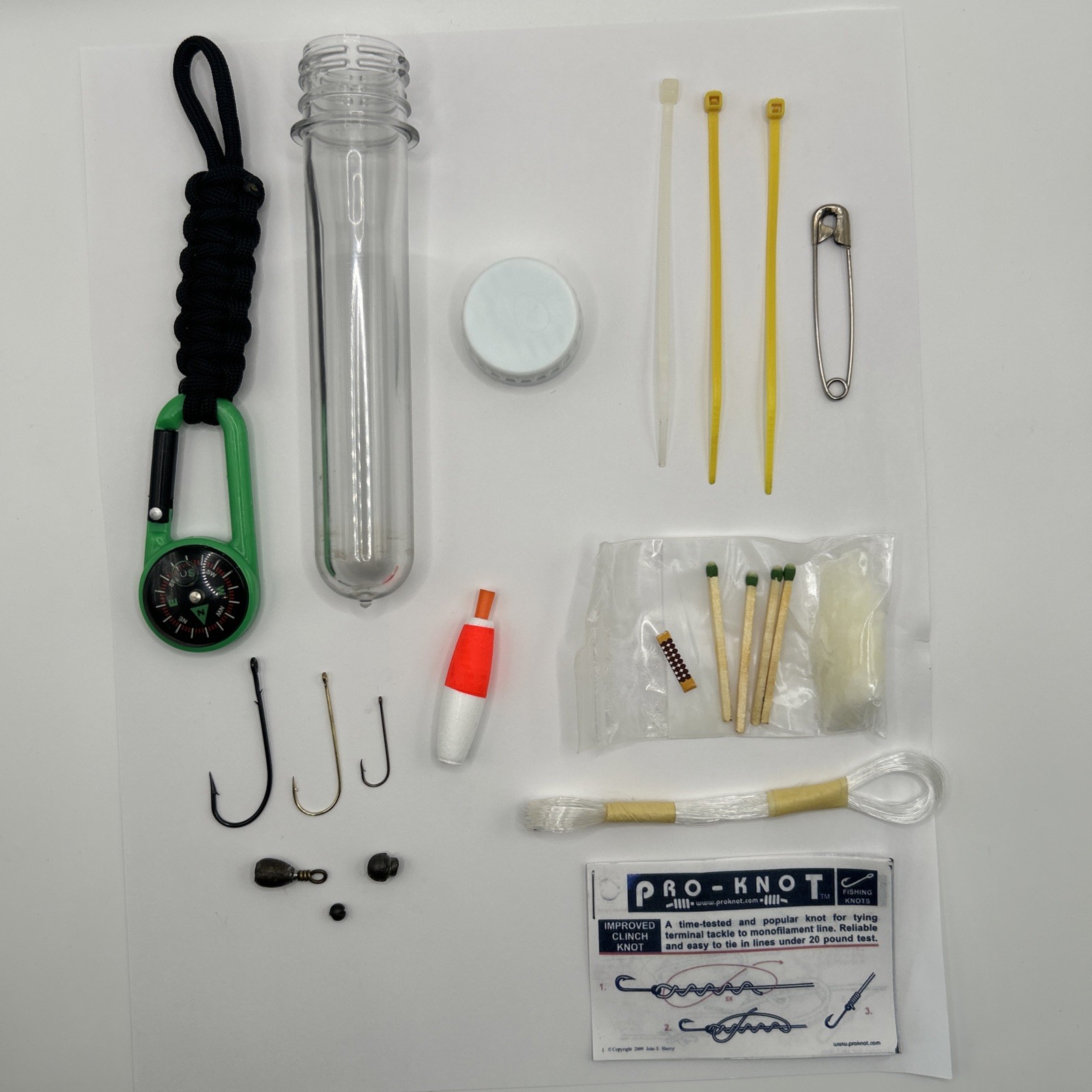 Survival Tube. Mini Emergency Fishing Gear. Custom Designed. lot#3