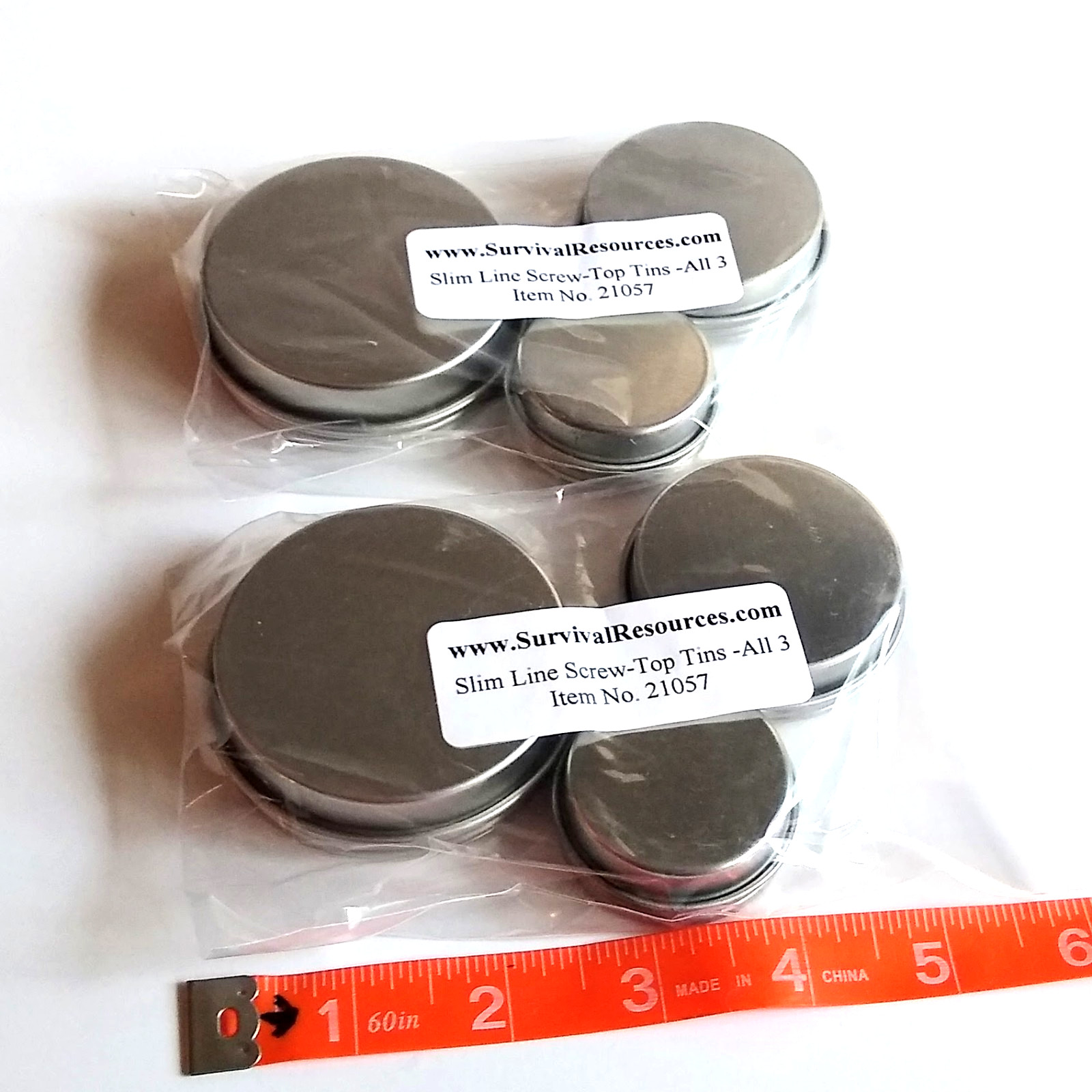 18 Metal Round Tins w Screw On Lids 3 Varied Sizes NEW Sealed Pkgs