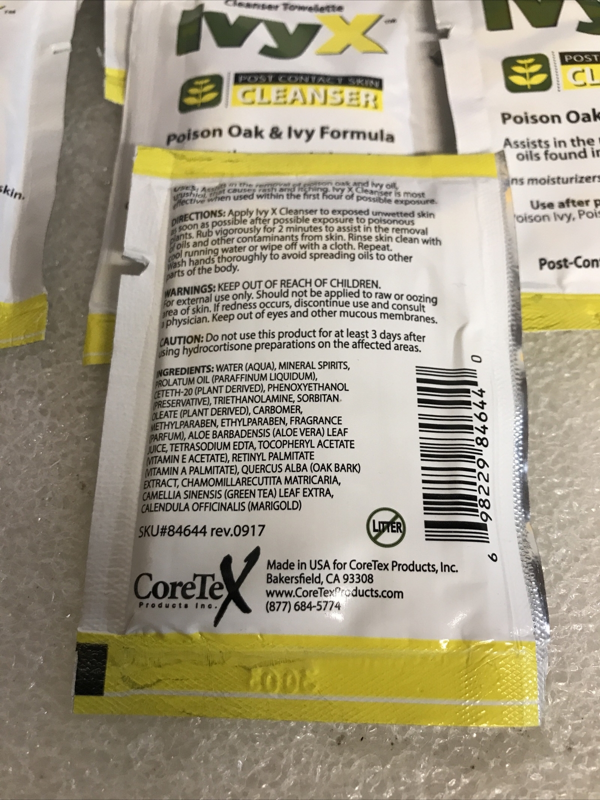 IvyX Post Contact Poison Oak & Ivy Cleanser Towelettes 30 Count Lot New Sealed