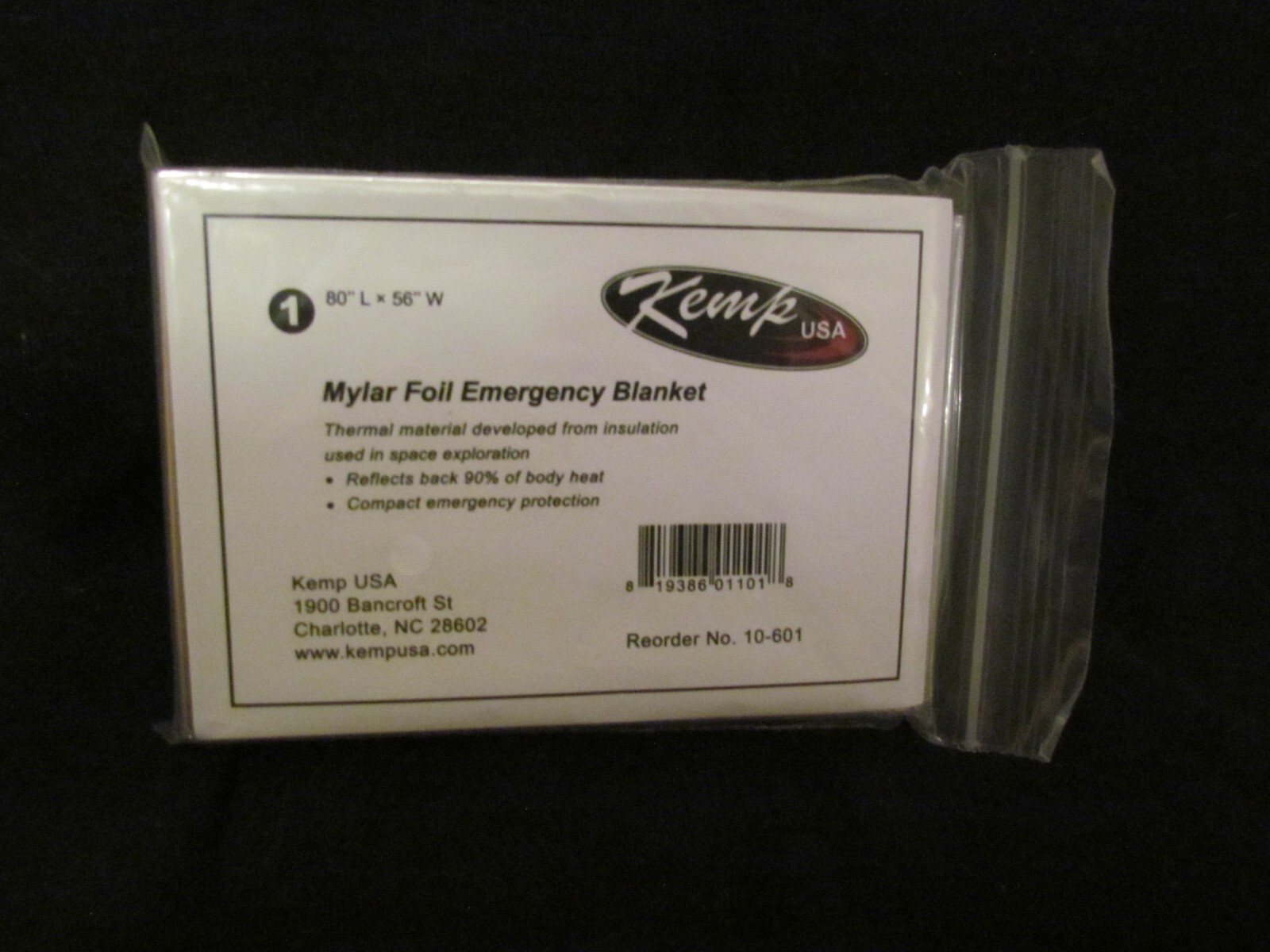 (2) Space Thermal Mylar Foil Emergency Blankets 80 x 56 New Kemp USA
