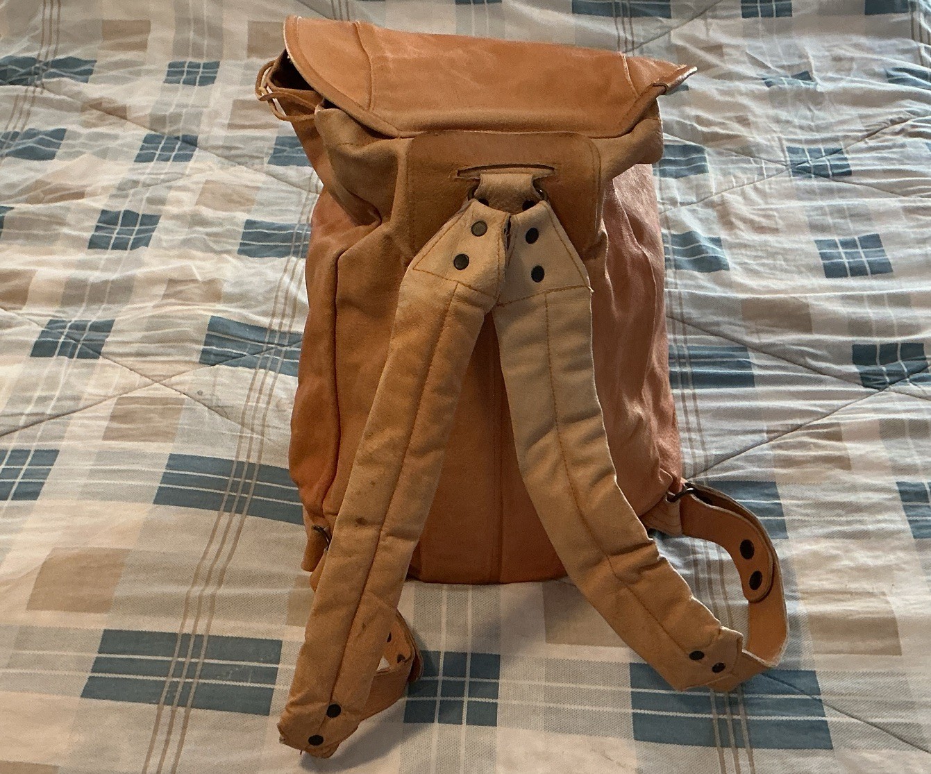 Tan Leather Backpack