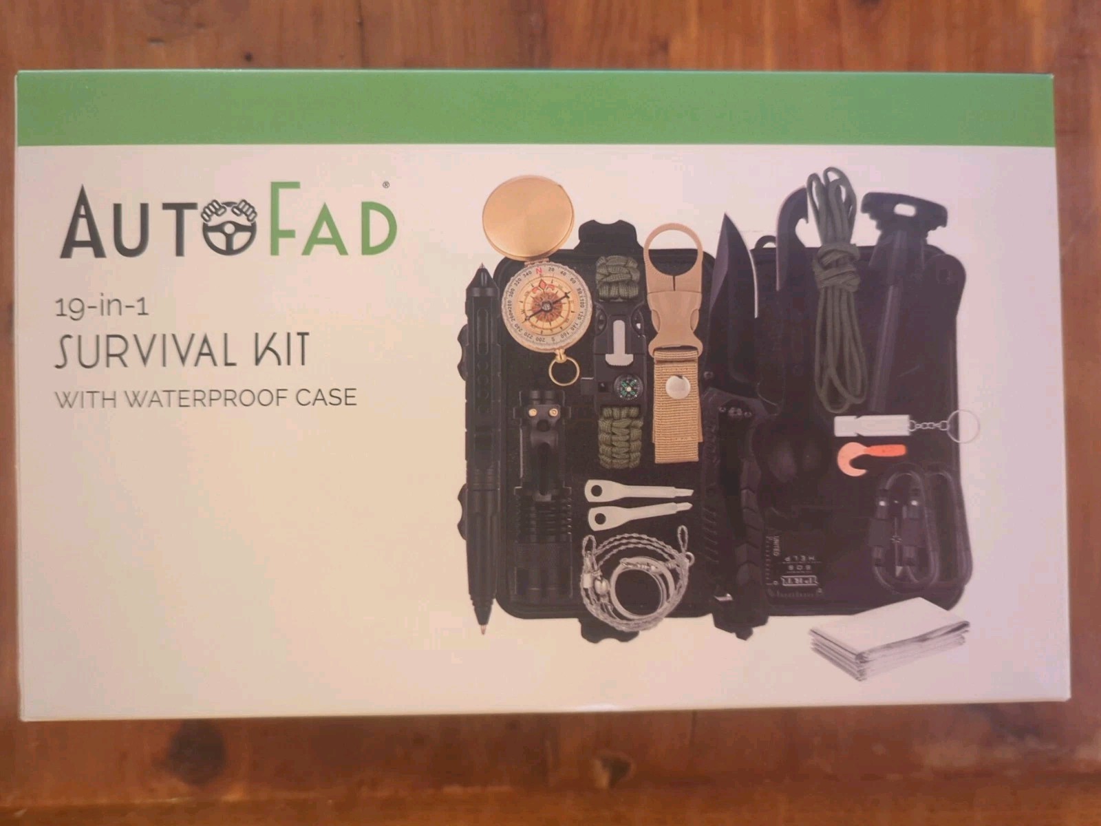19-in-1 Emergency Survival Kit With Waterproof Case