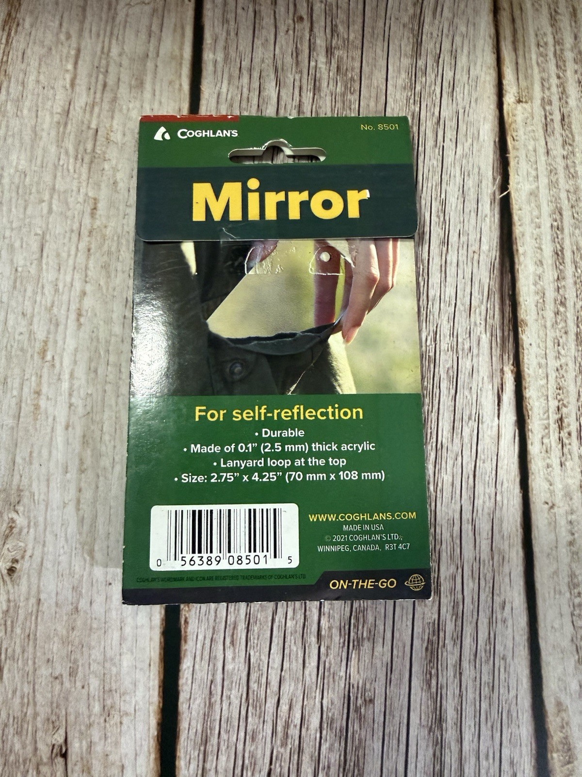 Coghlan’s Acrylic Mirror Durable Lightweight 2.75 x 4.25 in Camping Hiking 8501