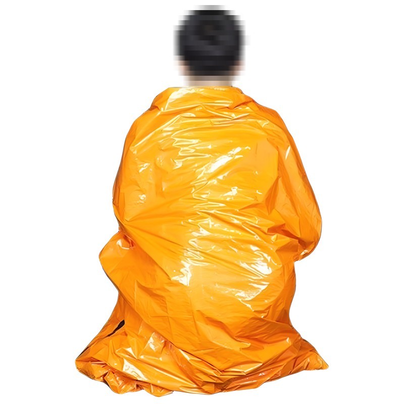 Orange Emergency Sleeping Bag Blanket for Outdoor Camping Cold Weather Survival