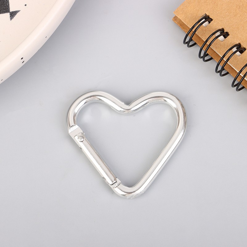 1Pc Heart-shaped Aluminum Alloy Carabiner Key Chain Clip Outdoor Keyring Hook