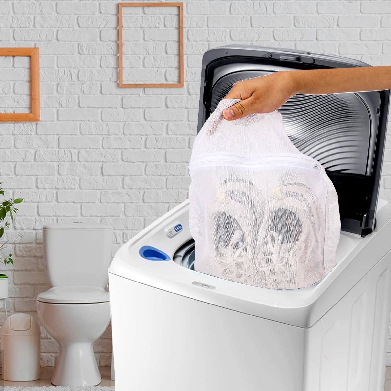 Laundry Bags,Sneaker Wash & Dry Net Bag for Dryer 7.48×5.51 x1.18, white