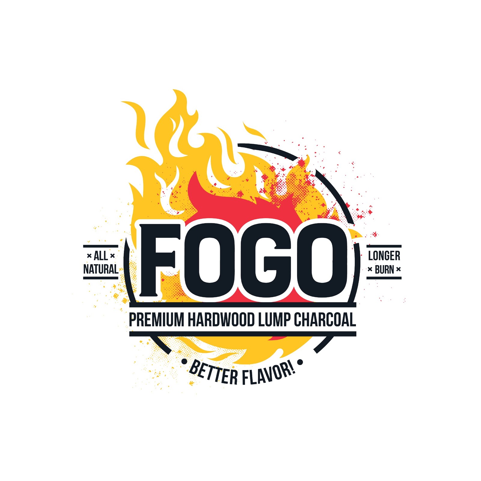 FOGO Premium Hardwood Natural Medium Sized 35lb Bag + Starter Bundle, Black
