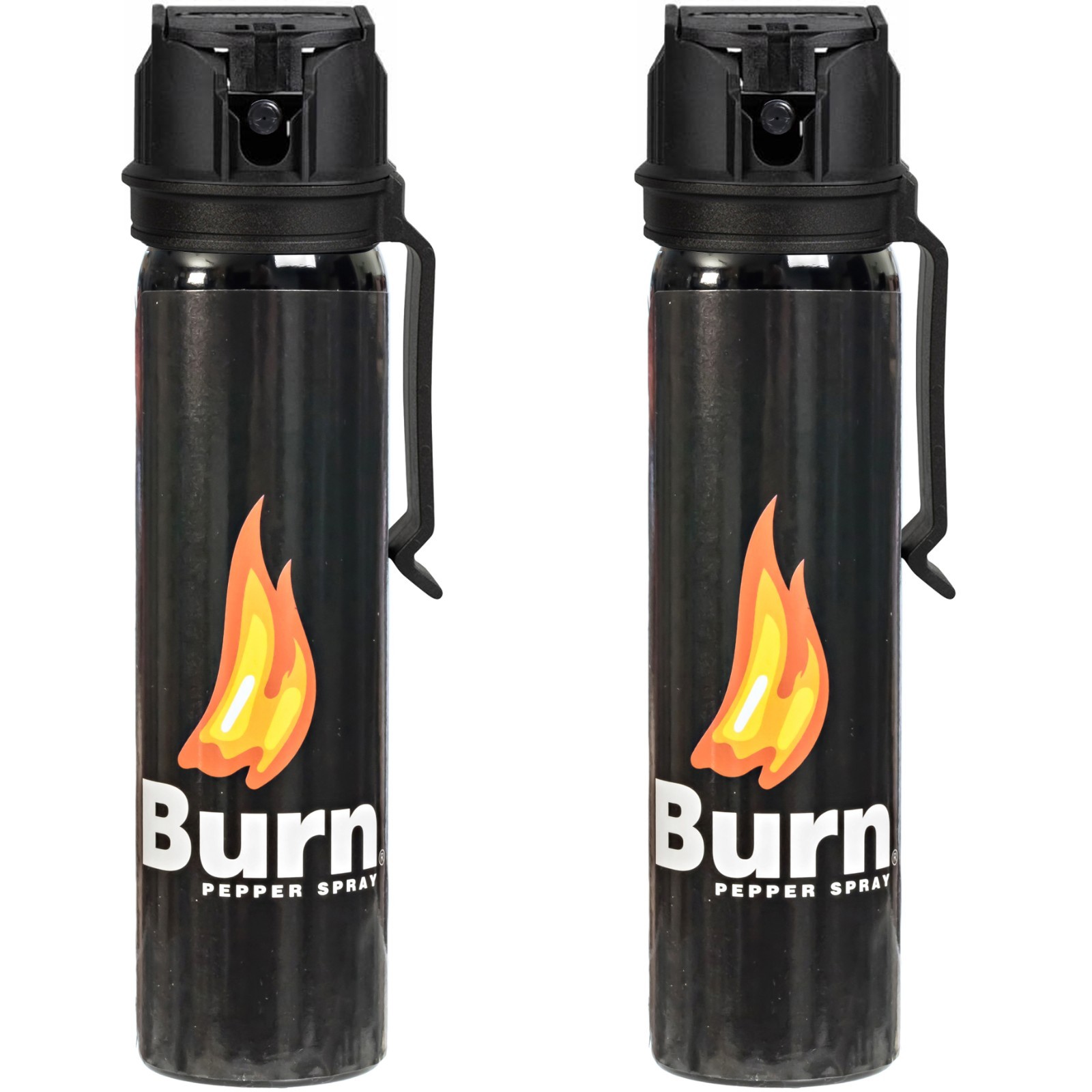 Pepper Spray Burn 2 Pack 3.7oz Police Strength Fog OC Defense Security Belt Clip