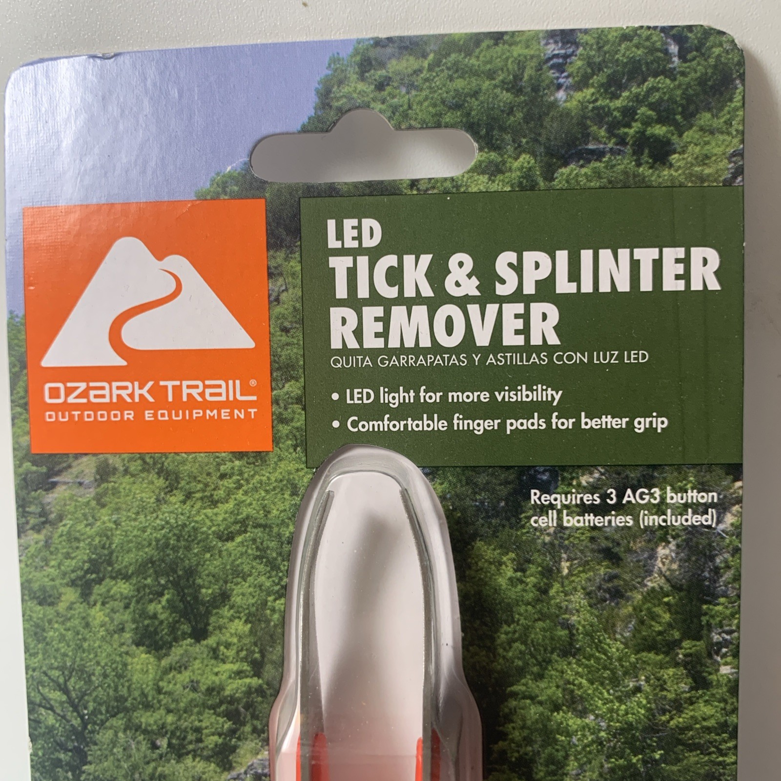 Ozark Trail Tick & Splinter Remover with LED Light (Batteries Included) NIP