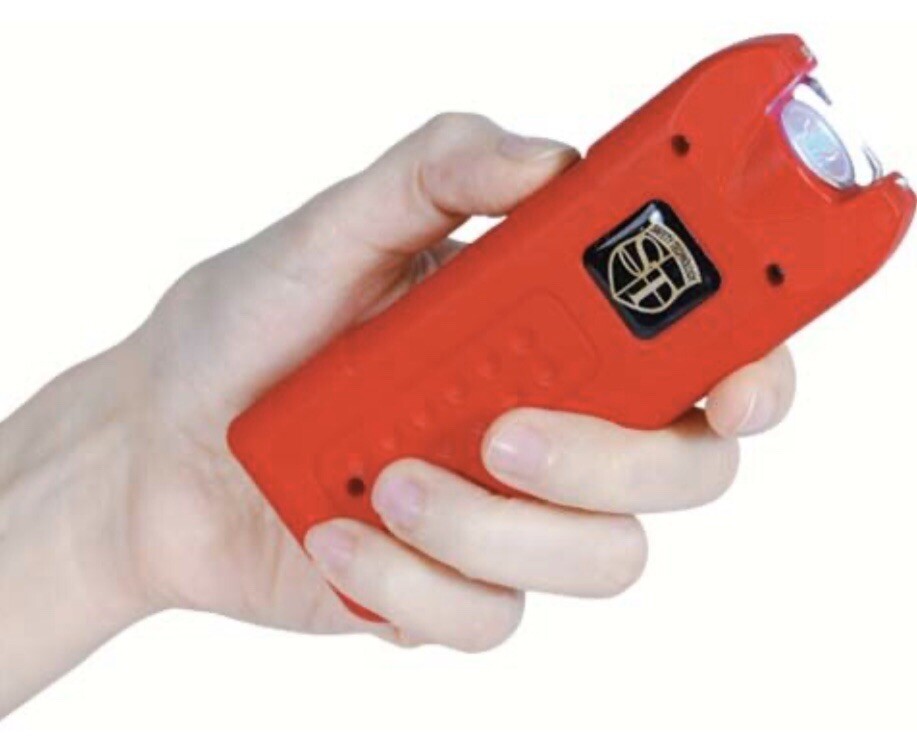 Rechargeable LED Flashlight Electric Shock Stun Gun Women Self Defense SIREN RED