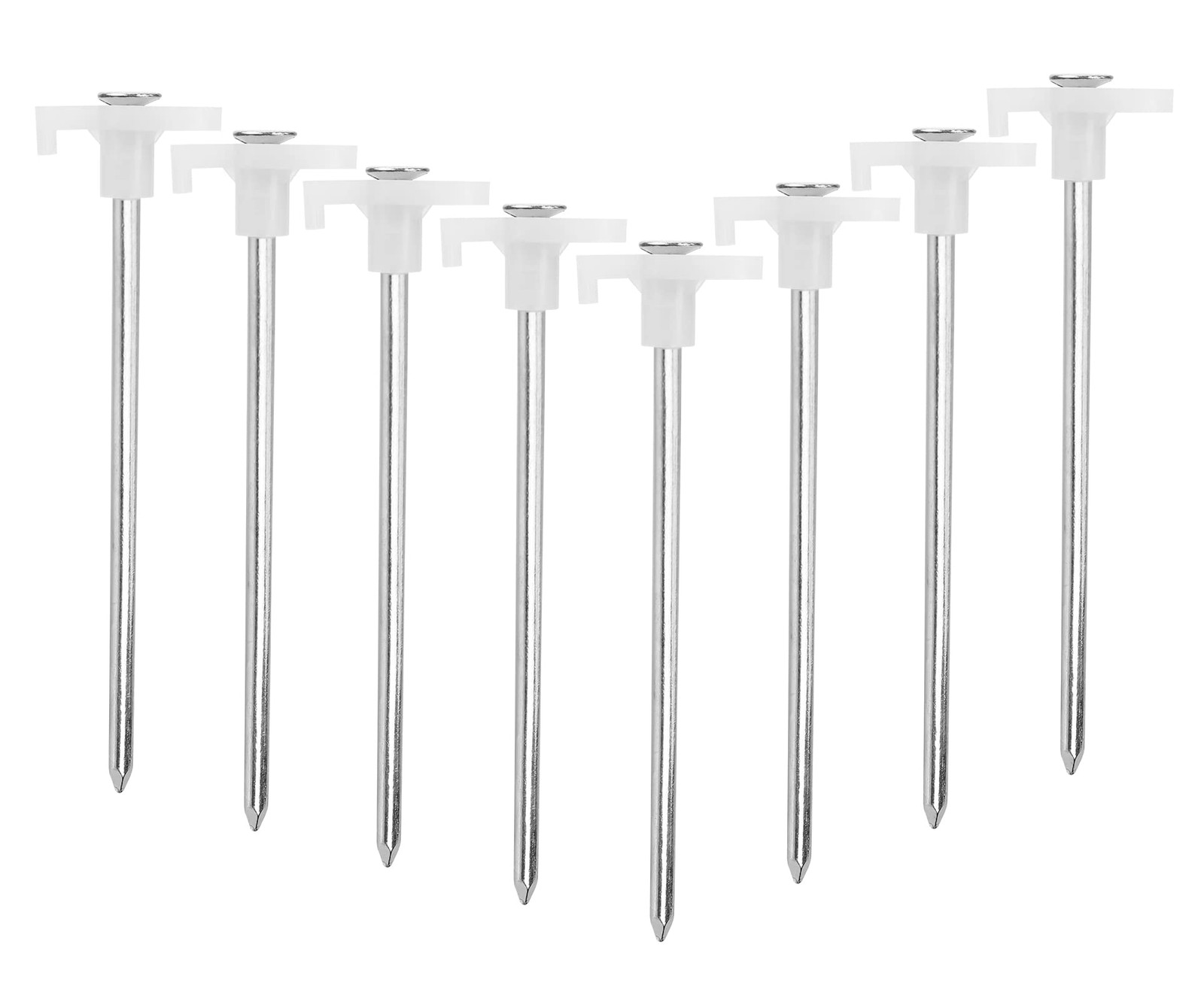 Tent Stakes, Galvanized Steel Pop Up Stakes Pegs with Fluorescent White