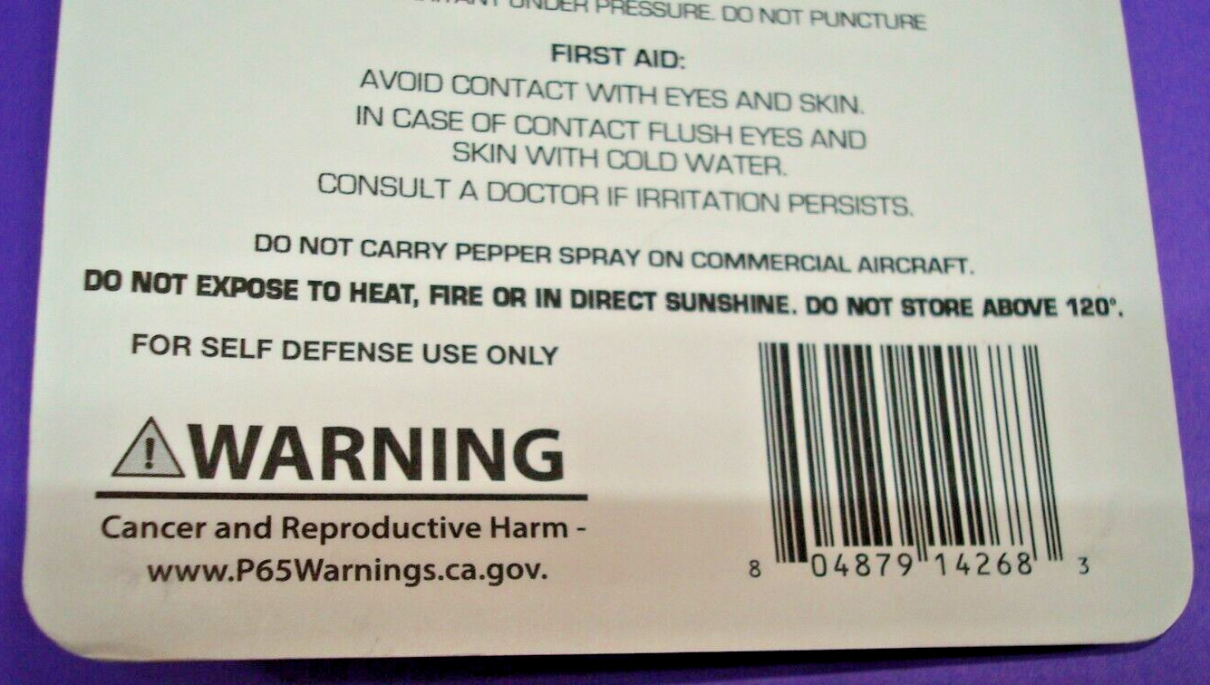 Black Pepper Spray Cheetah Purple Maximum Strength Safety Lock Self-Defense