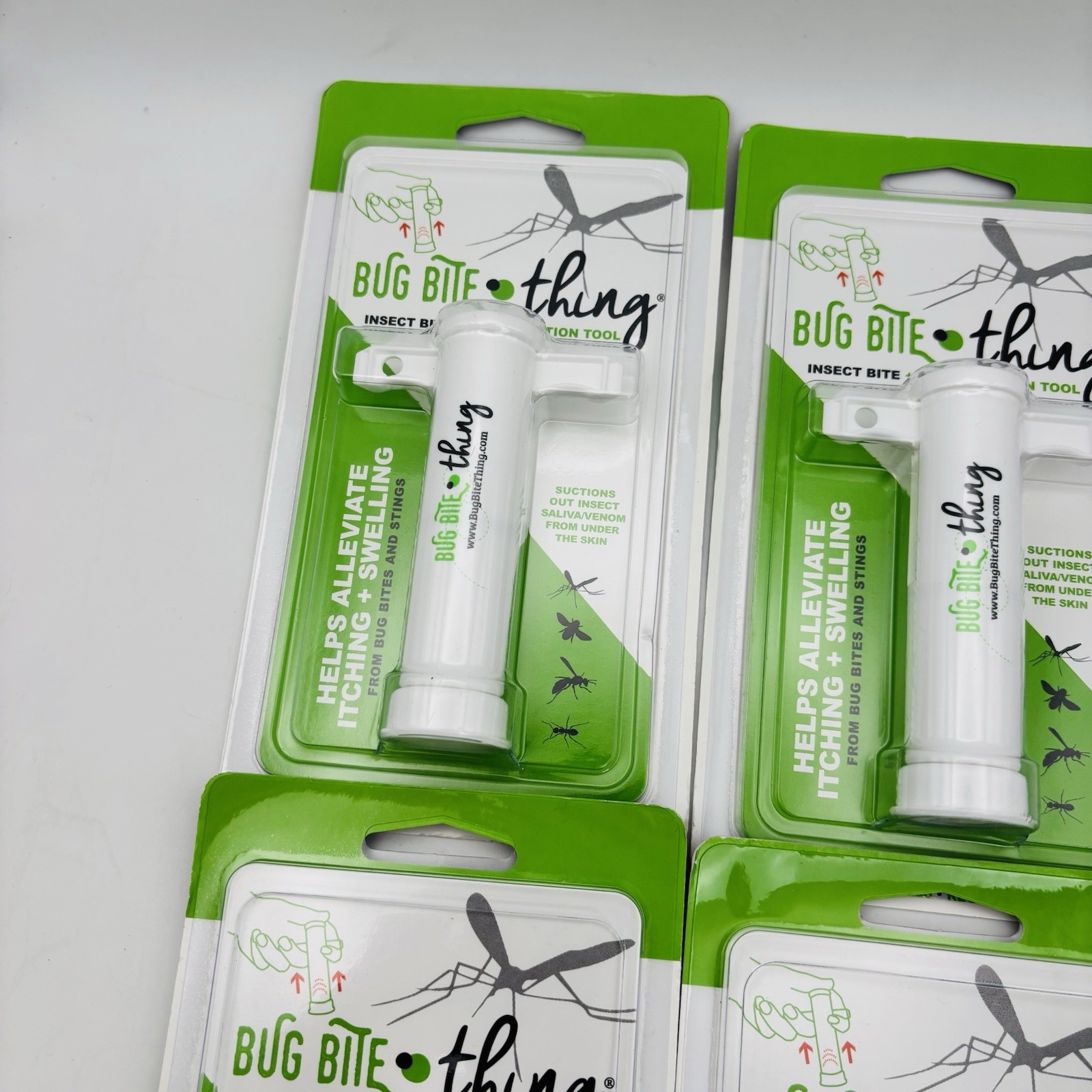 Lot Of 4 Bug Bite Thing Suction Tool Poison Remover Insect Bite Sting White NEW!