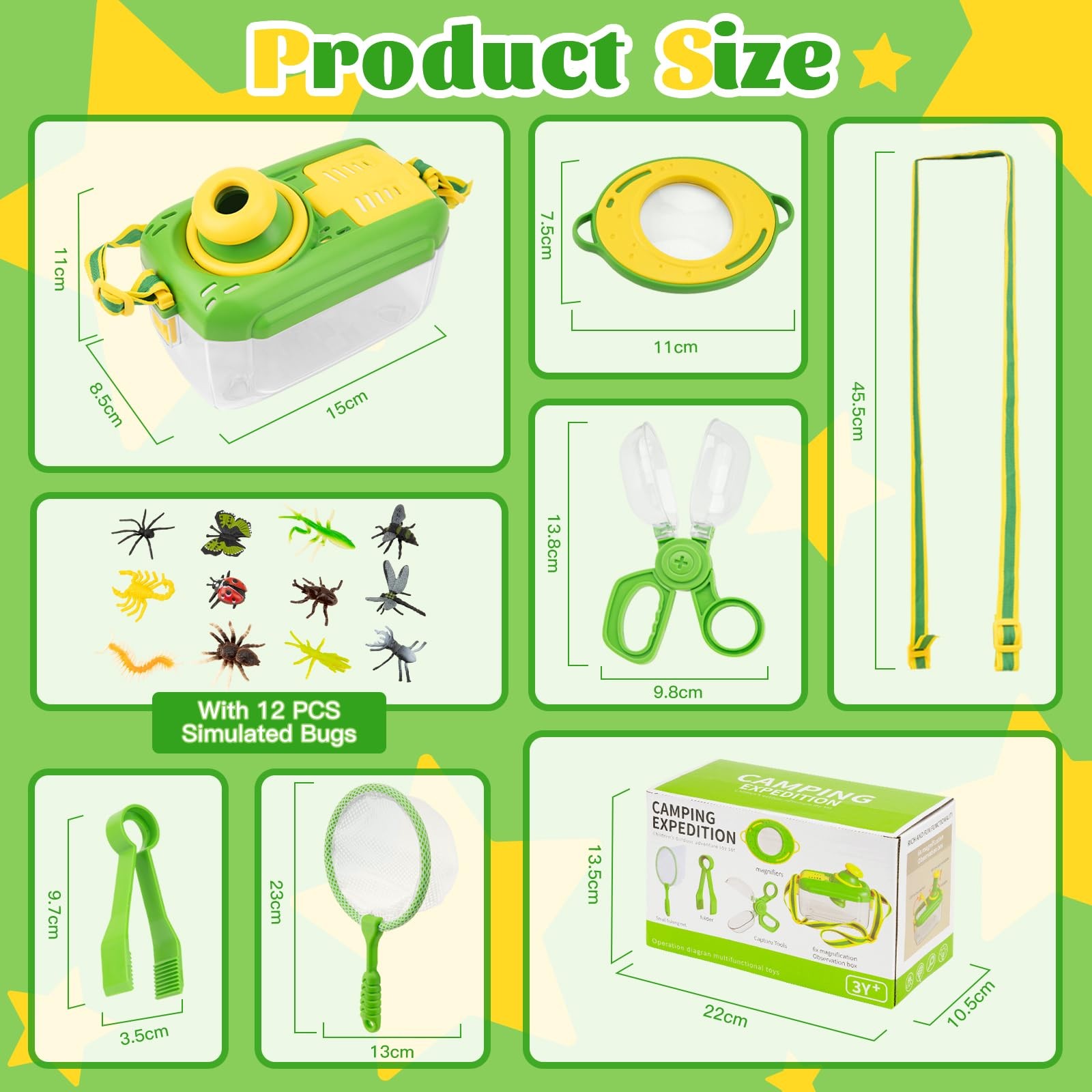 Explorer Set for Kids Ages 4 and Up, Explorer Set with Insect Observation Box, Magnifier…