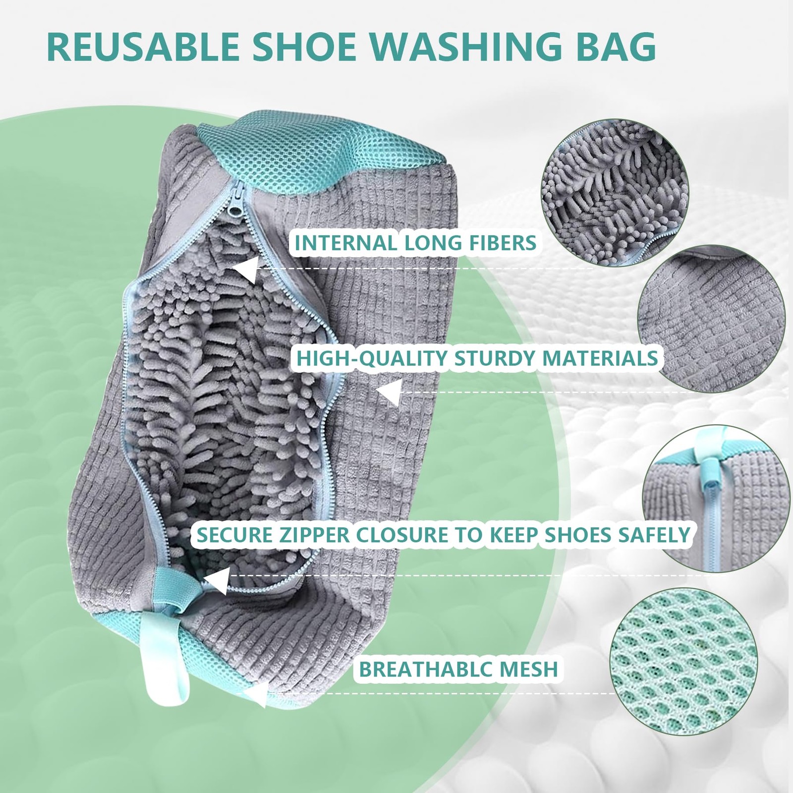 BCCSNNM 2 Pcs Shoe Washing Machine Bag,Laundry Bag for Large, grey-2pcs