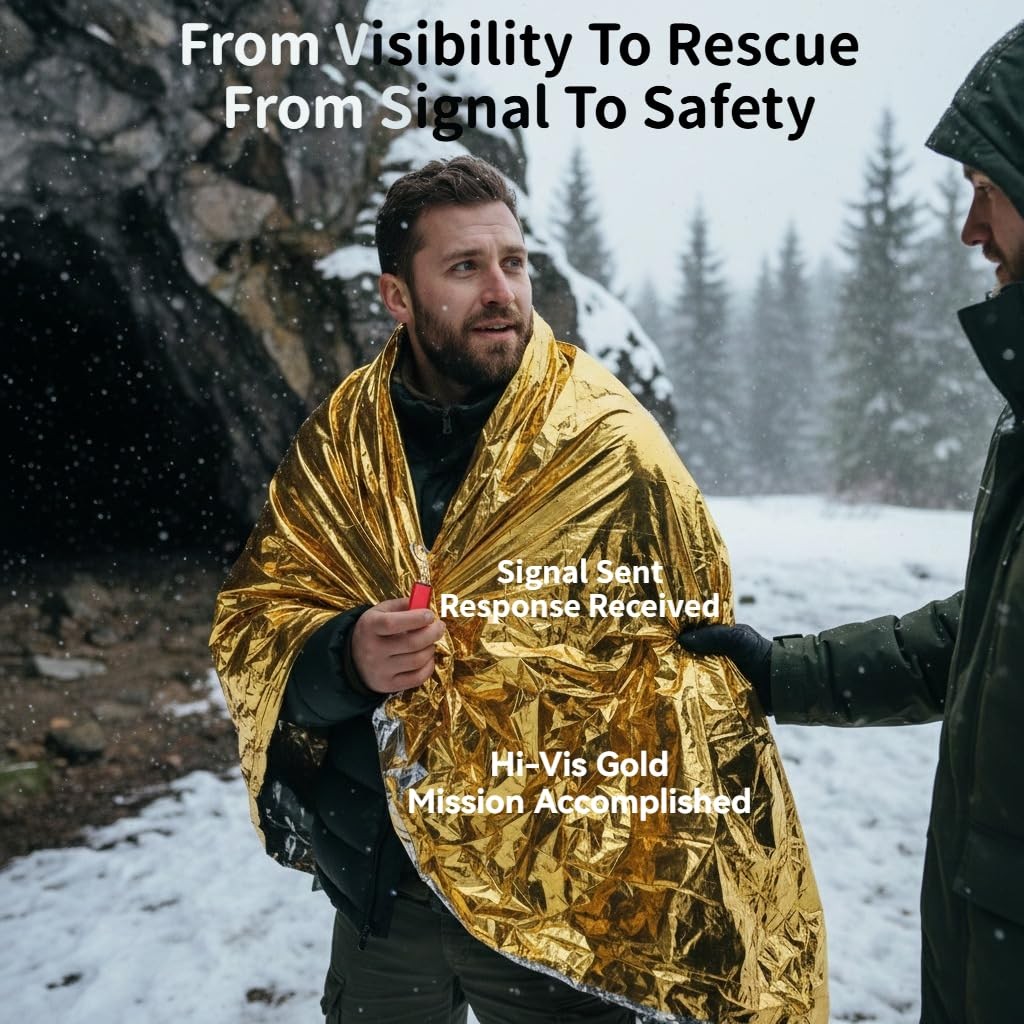 Survival Kit, 3-in-1 Emergency Preparedness System with Mylar Blanket, Fire S…