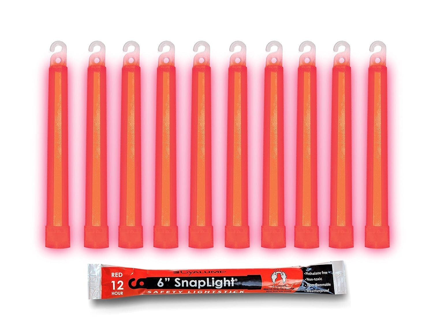 Lot 6 Red 12H Cyalume Light Sticks Tactical Prepper Bug Out Survival 10/26 PREP