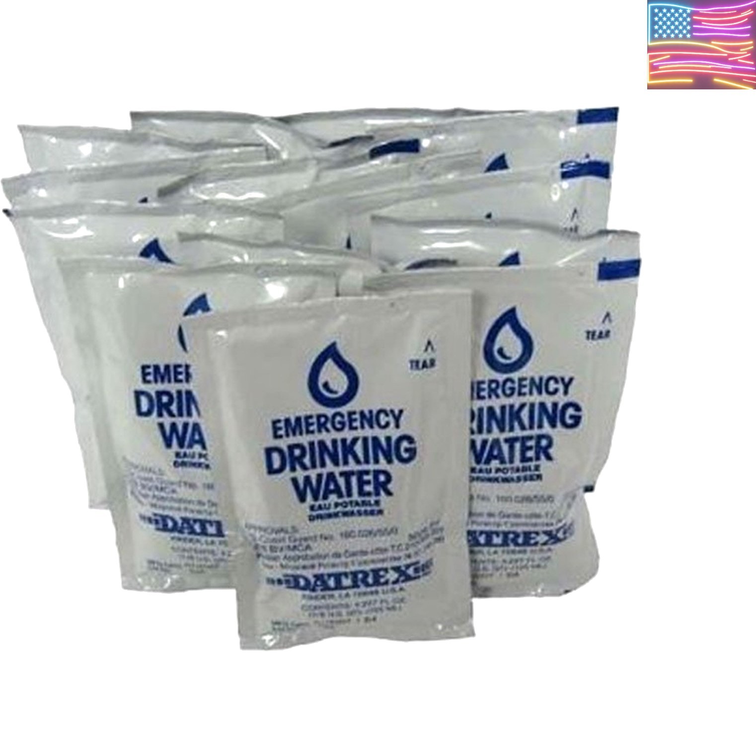 Emergency Water Packet 4.227 oz – 3 Day/72 Hour Supply 18 Packs , White