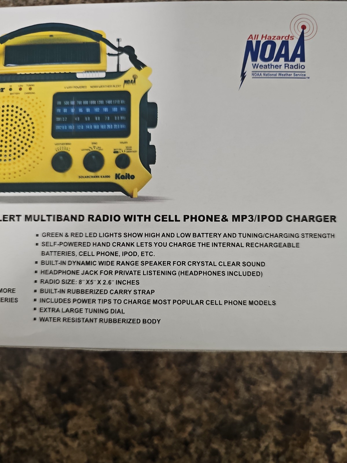 Red Kaito KA500 Voyager Solar Crank Battery Survival Radio AM FM Shortwave NEW