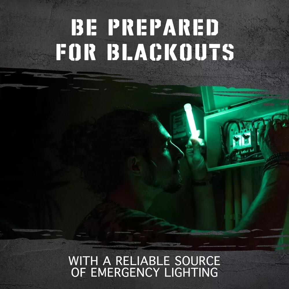12-Hour Emergency Glow Sticks – Industrial Grade, Survival, Camping,Military Use