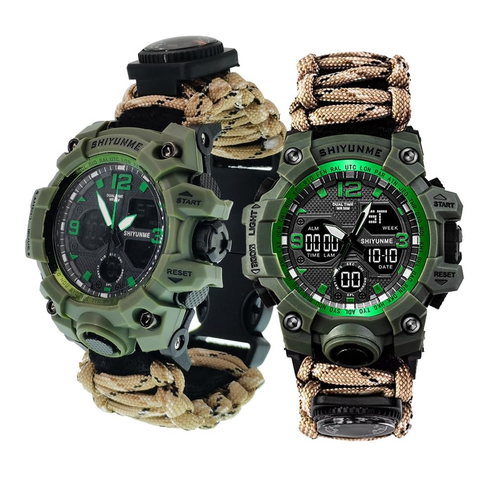 Multi Functional Outdoor Living Chain Torch, Compass, , Thermometer, First ai…