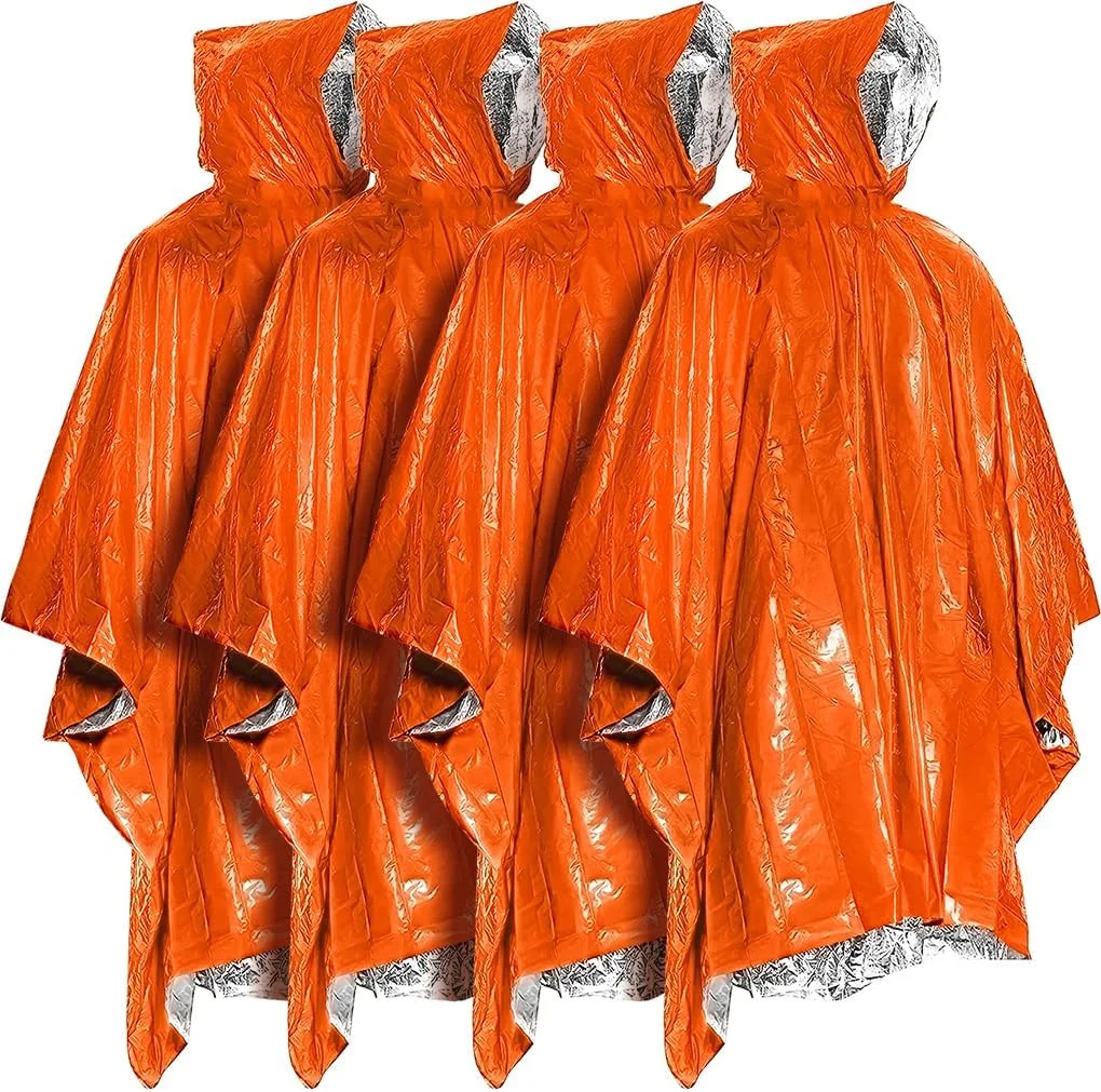 Everlit Survival Rain Poncho Emergency Mylar Space Blanket Camping Gear-Retain 9
