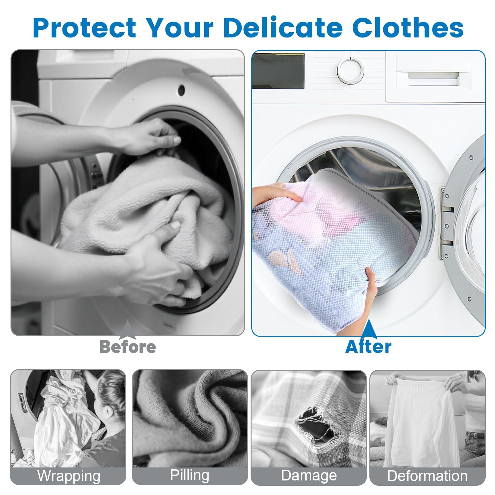 Dntorx 2 Pack XX-Large Mesh Laundry Bags for Delicates, 24 2 XX-Large, White
