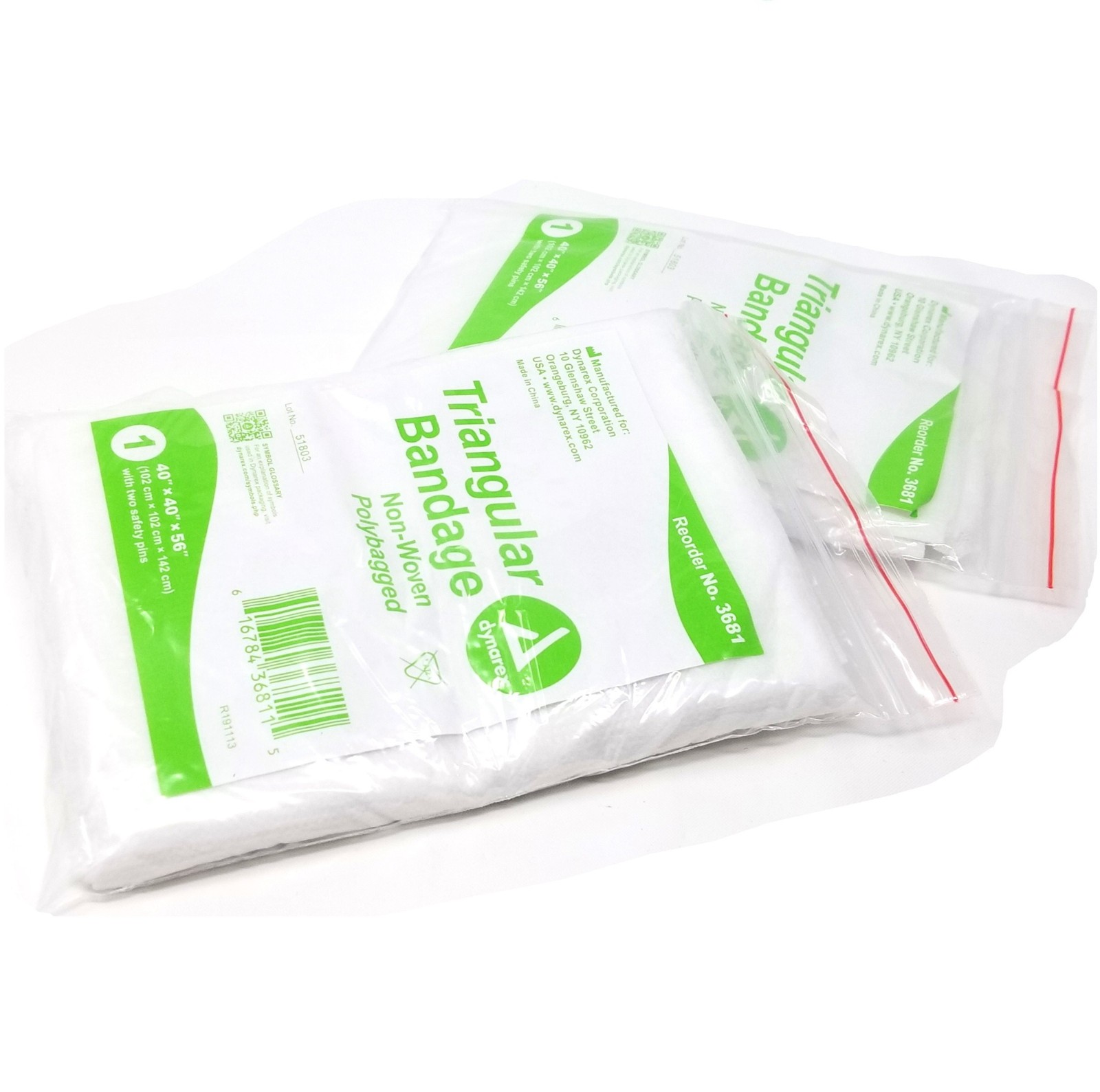 2 Pack Triangular Bandage 40″x40″x56″ EMT CERT Emergency Survival First Aid Kit