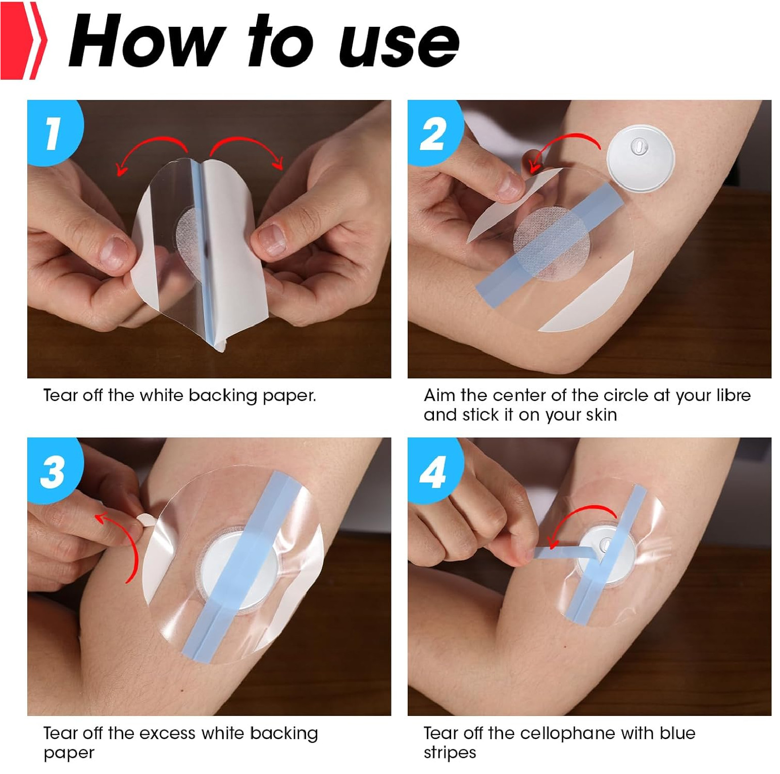 AZEN 60 Pack Freestyle Sensor Covers for Libre 3, Waterproof Adhesive Patches,