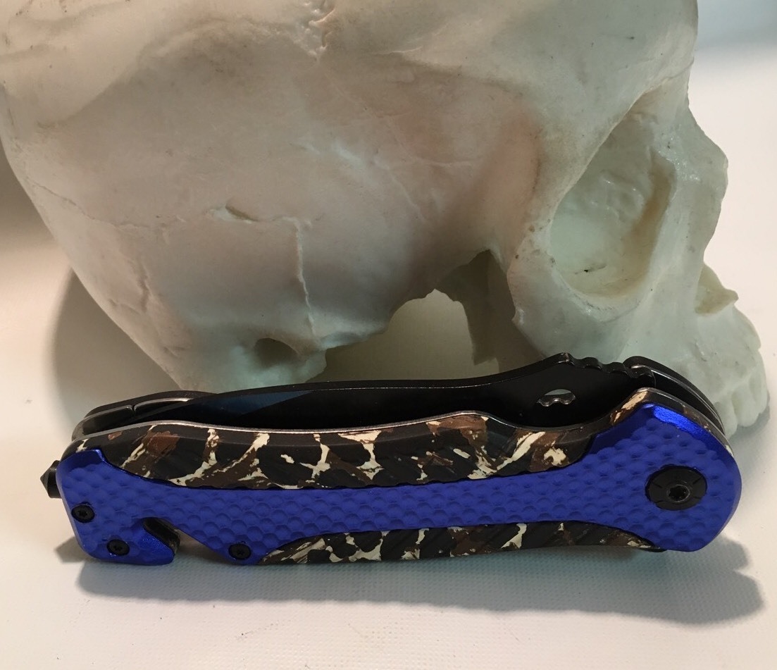 Blue Rescue Knife Glass Breaker Belt Cutter
