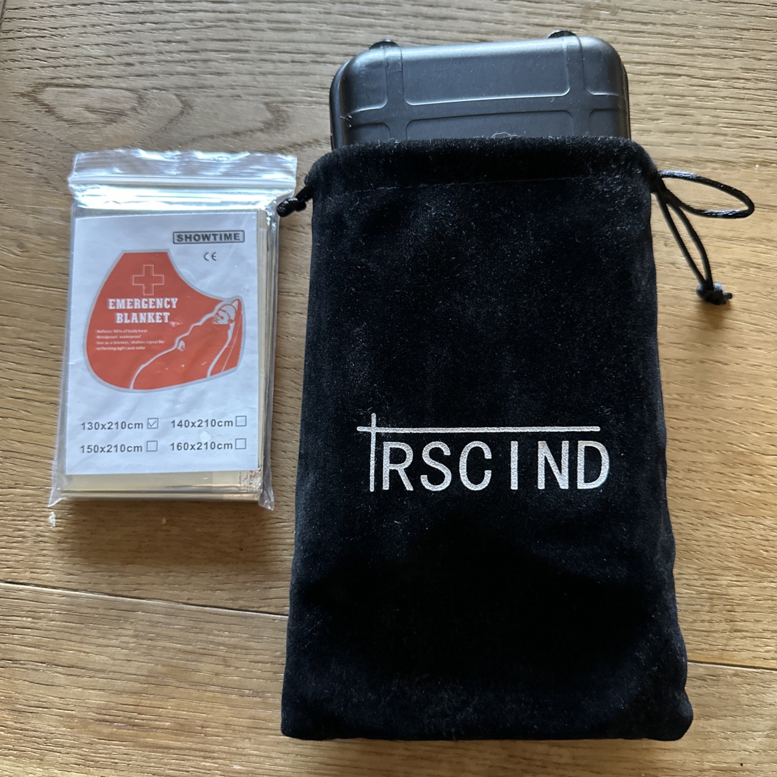 TRSCIND Survival Kit 14 in 1 Equipment w/ Case, Compass, Fire Starter, Whistle