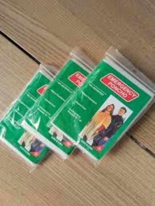 Leberna EMERGENCY Poncho WATERPROOF All with Attached 50X80 COLOR BLUE 9 PACK