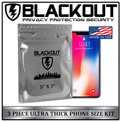 FARADAY CAGE EMP ESD BAGS 3 PC PHONE SIZE 5″ X 7″ ULTRA THICK By BLACKOUT