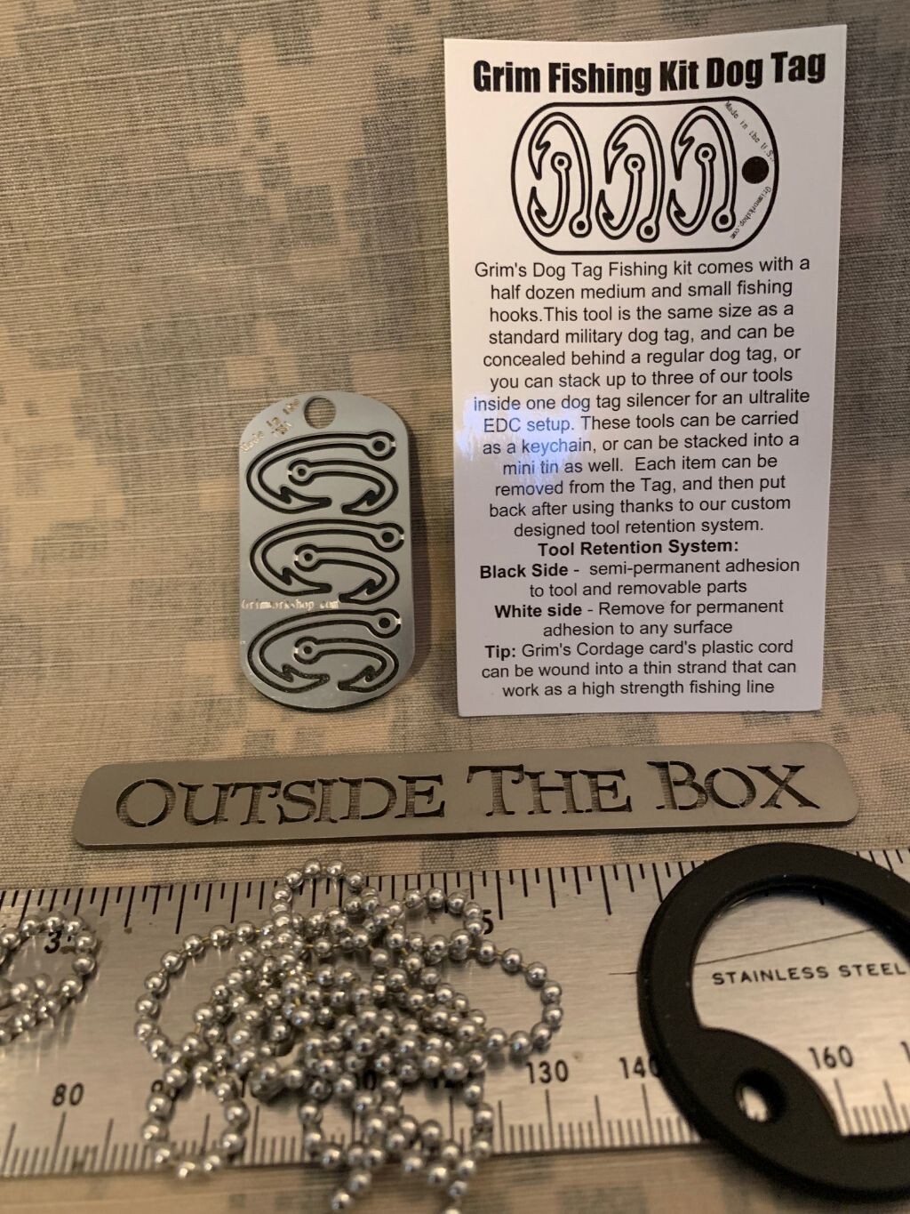 Emergency/Survival: Grim Workshop NEW – Fishing Hook Dog Tag – MADE IN USA!