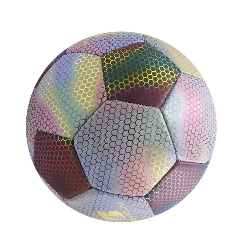 Reflective Football Glowing Standard Size Soccer for Indoor & Outdoor Training